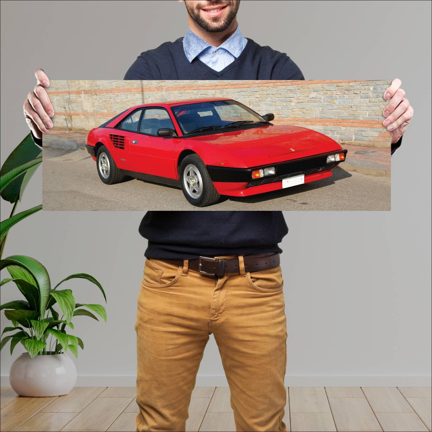 Cuadro grande 30x80cm 1982 ferrari mondial quattro 184 Ferrari