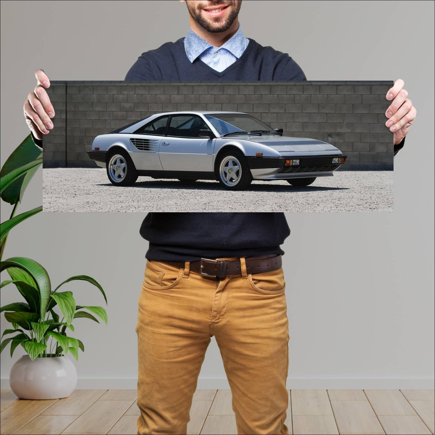 Cuadro grande 30x80cm 1982 ferrari mondial quattro 185 Ferrari