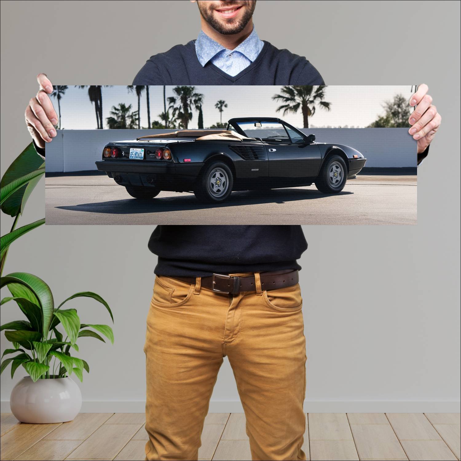 Cuadro grande 30x80cm 1983 ferrari mondial cabriol 190 Ferrari