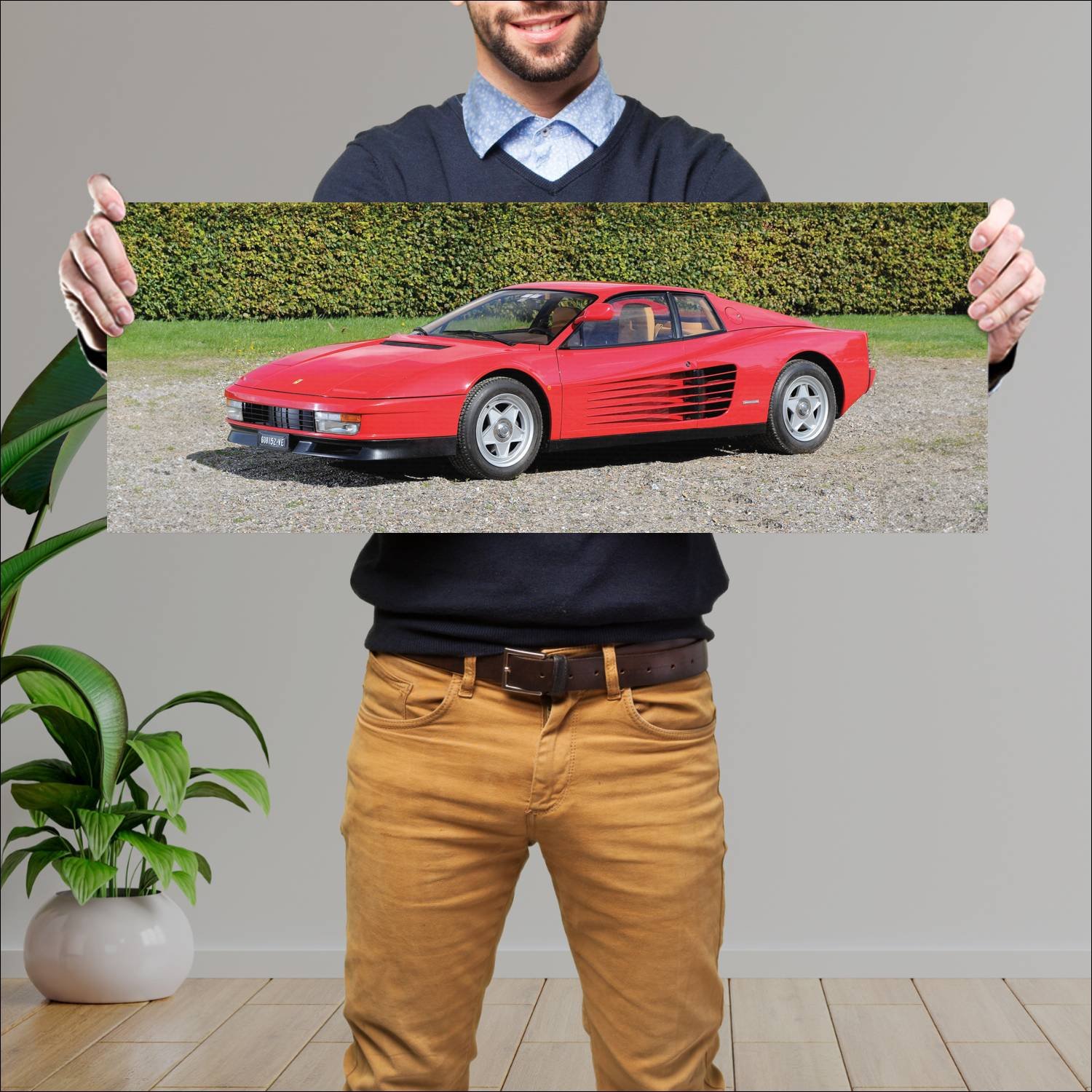 Cuadro grande 30x80cm 1984 ferrari testarossa Ferrari