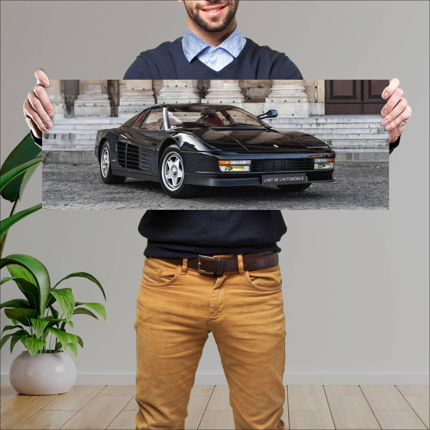 Cuadro grande 30x80cm 1984 ferrari testarossa Ferrari