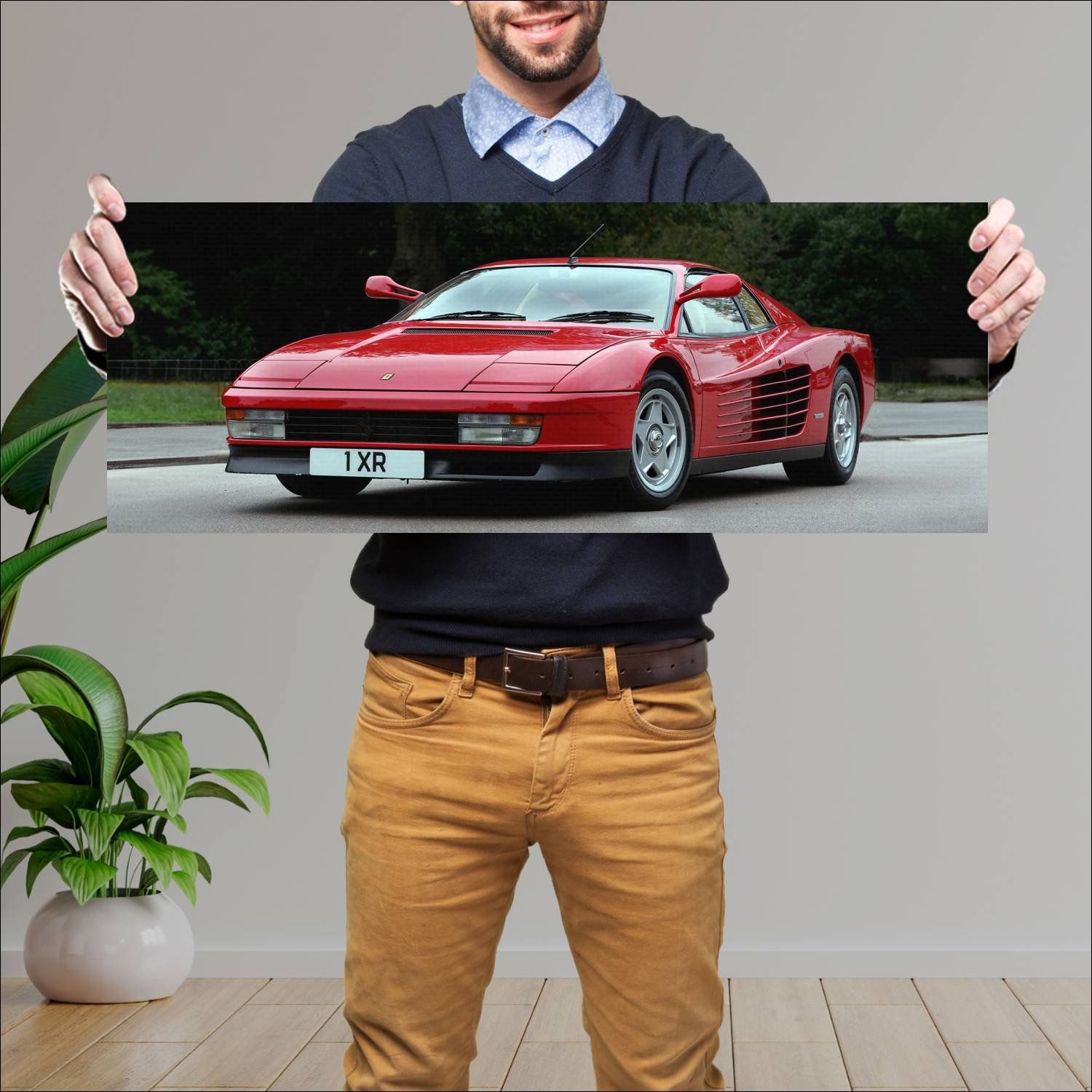 Cuadro grande 30x80cm 1984 ferrari testarossa uk 7 196 Ferrari