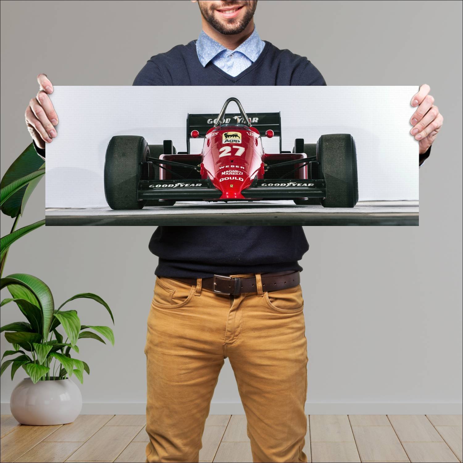 Cuadro grande 30x80cm 1985 ferrari 156 85 auto 198 Ferrari