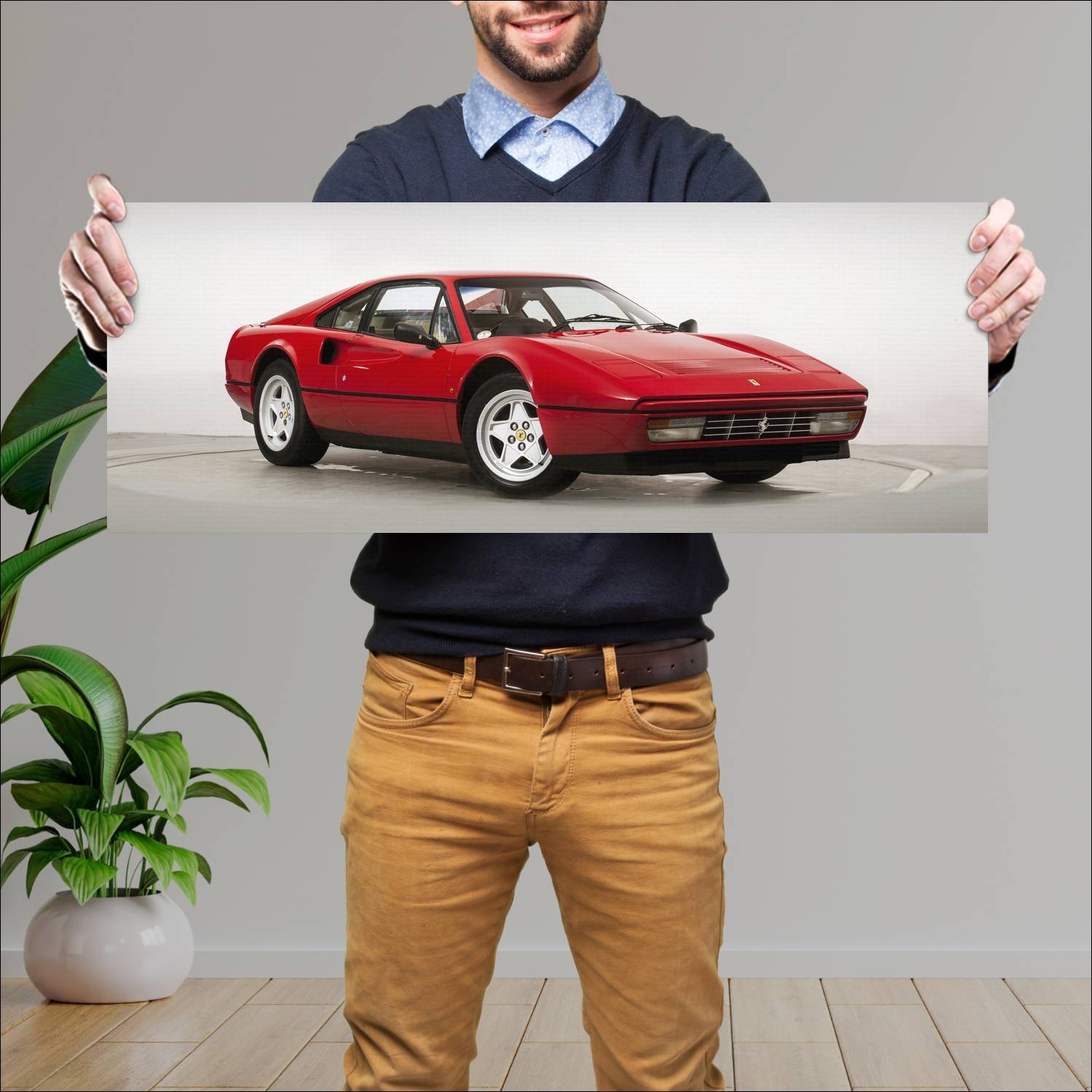 Cuadro grande 30x80cm 1985 ferrari 328 gtb uk Ferrari