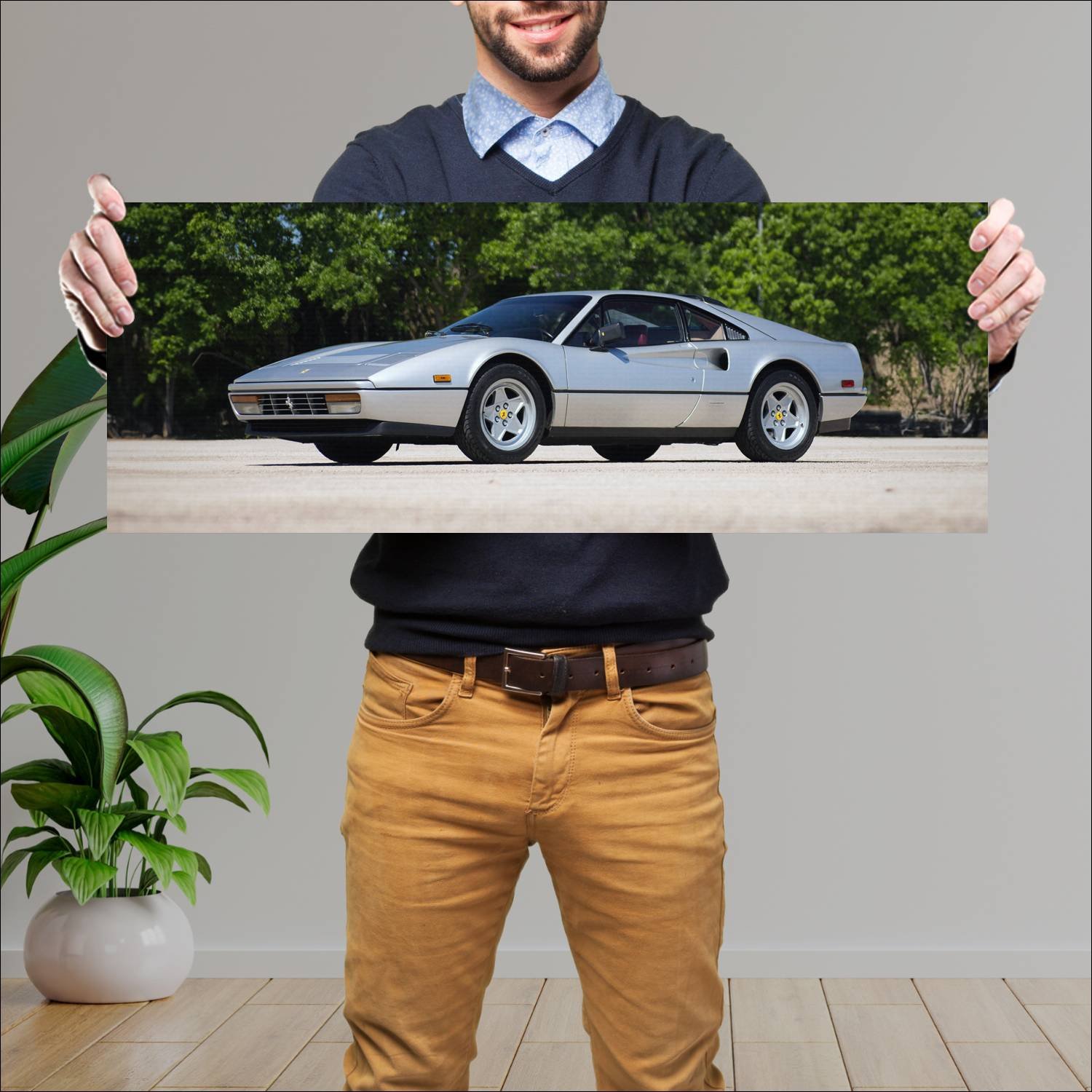 Cuadro grande 30x80cm 1985 ferrari 328 gtb us Ferrari