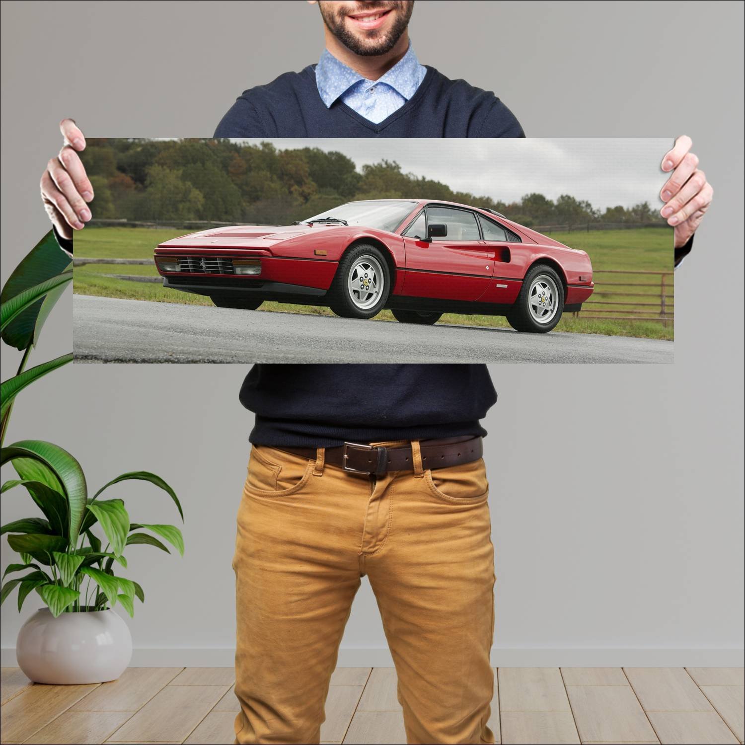 Cuadro grande 30x80cm 1985 ferrari 328 gtb us Ferrari