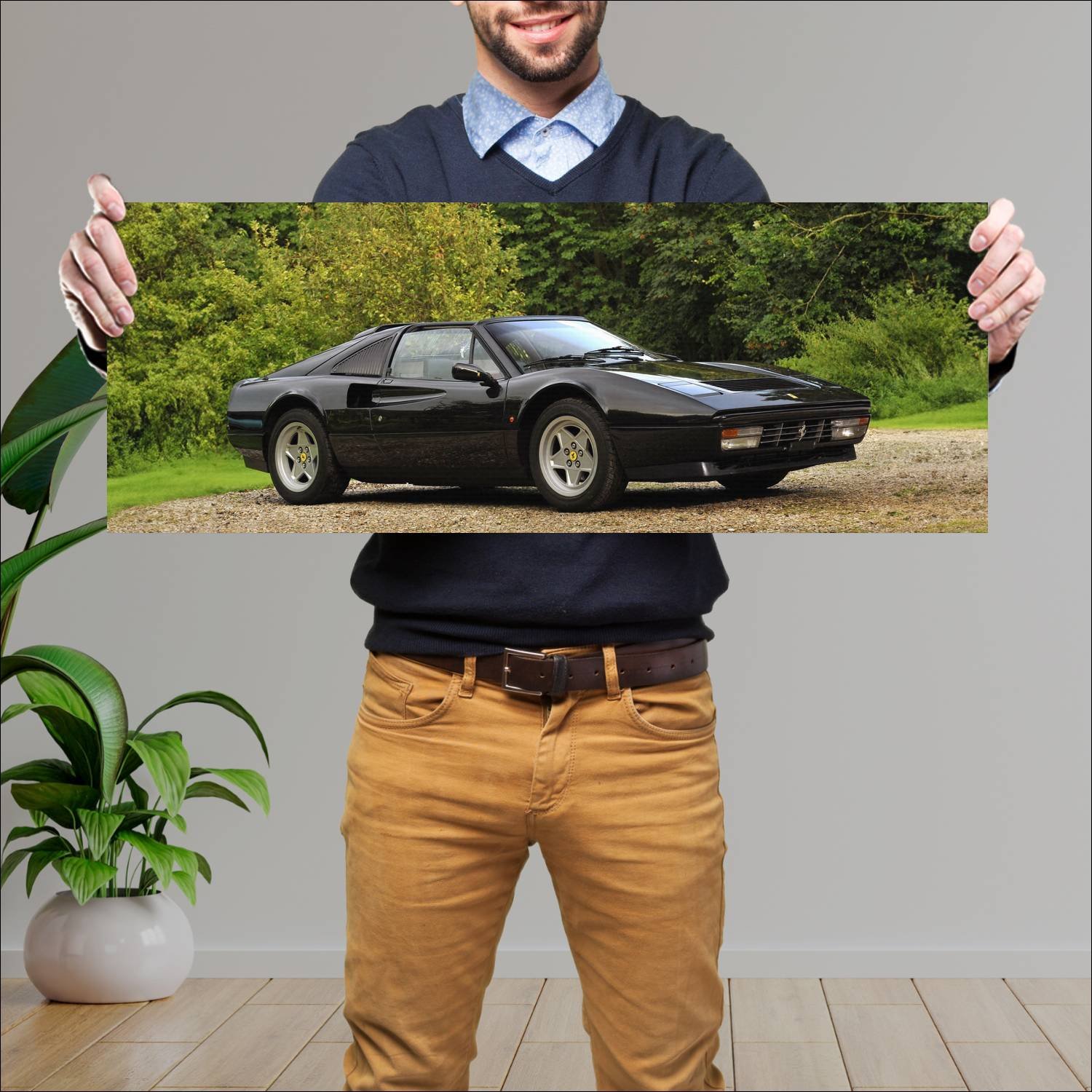 Cuadro grande 30x80cm 1985 ferrari 328 gts auto 203 Ferrari