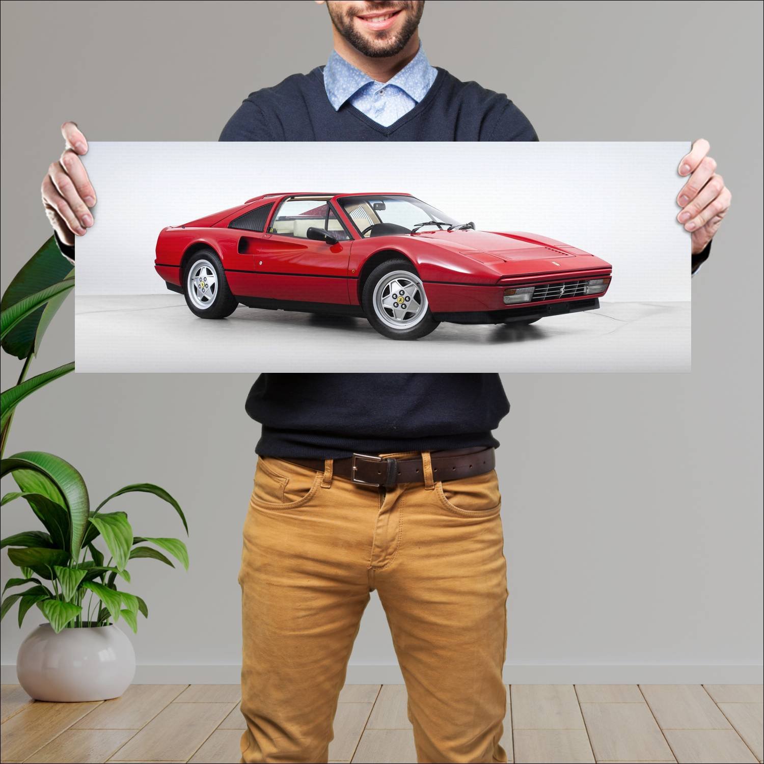 Cuadro grande 30x80cm 1985 ferrari 328 gts uk Ferrari