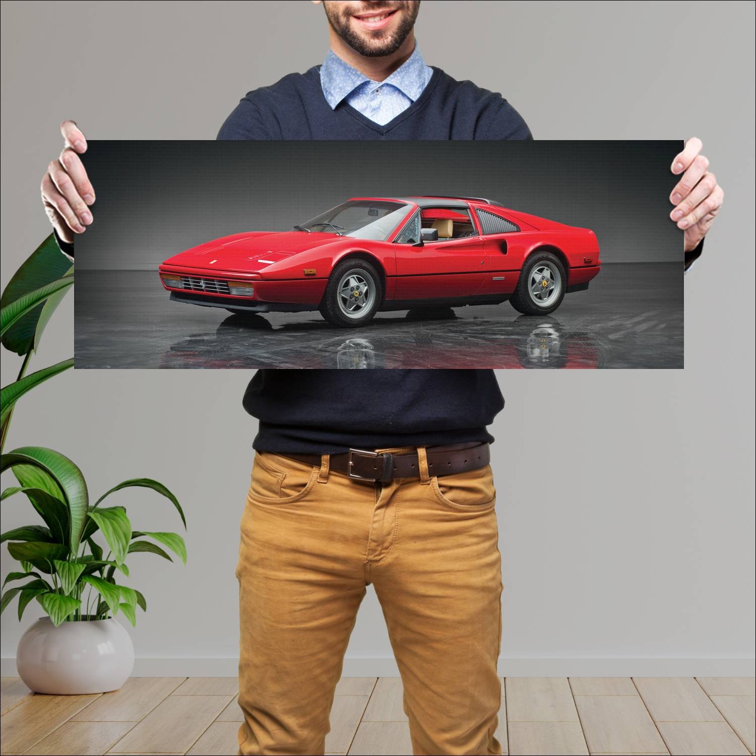 Cuadro grande 30x80cm 1985 ferrari 328 gts us Ferrari
