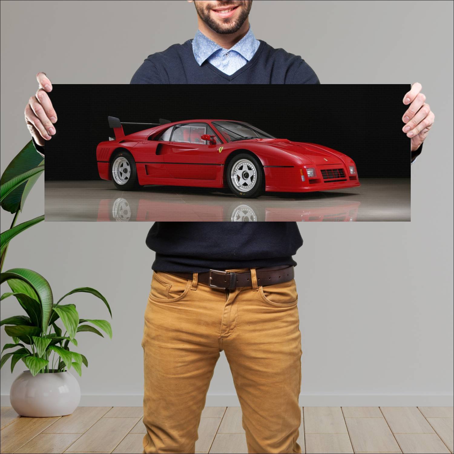 Cuadro grande 30x80cm 1986 ferrari gto evoluzione 216 Ferrari