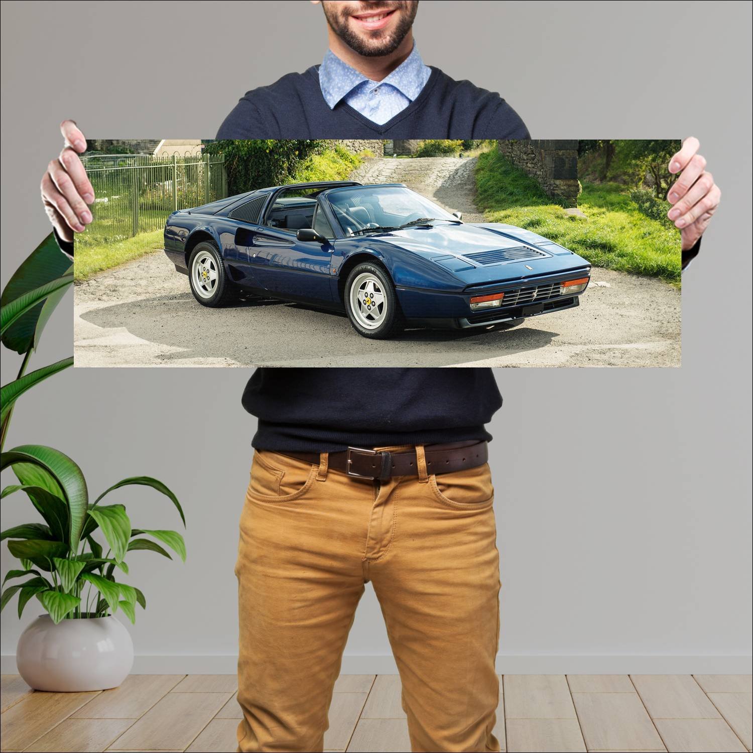 Cuadro grande 30x80cm 1986 ferrari gts turbo auto 217 Ferrari