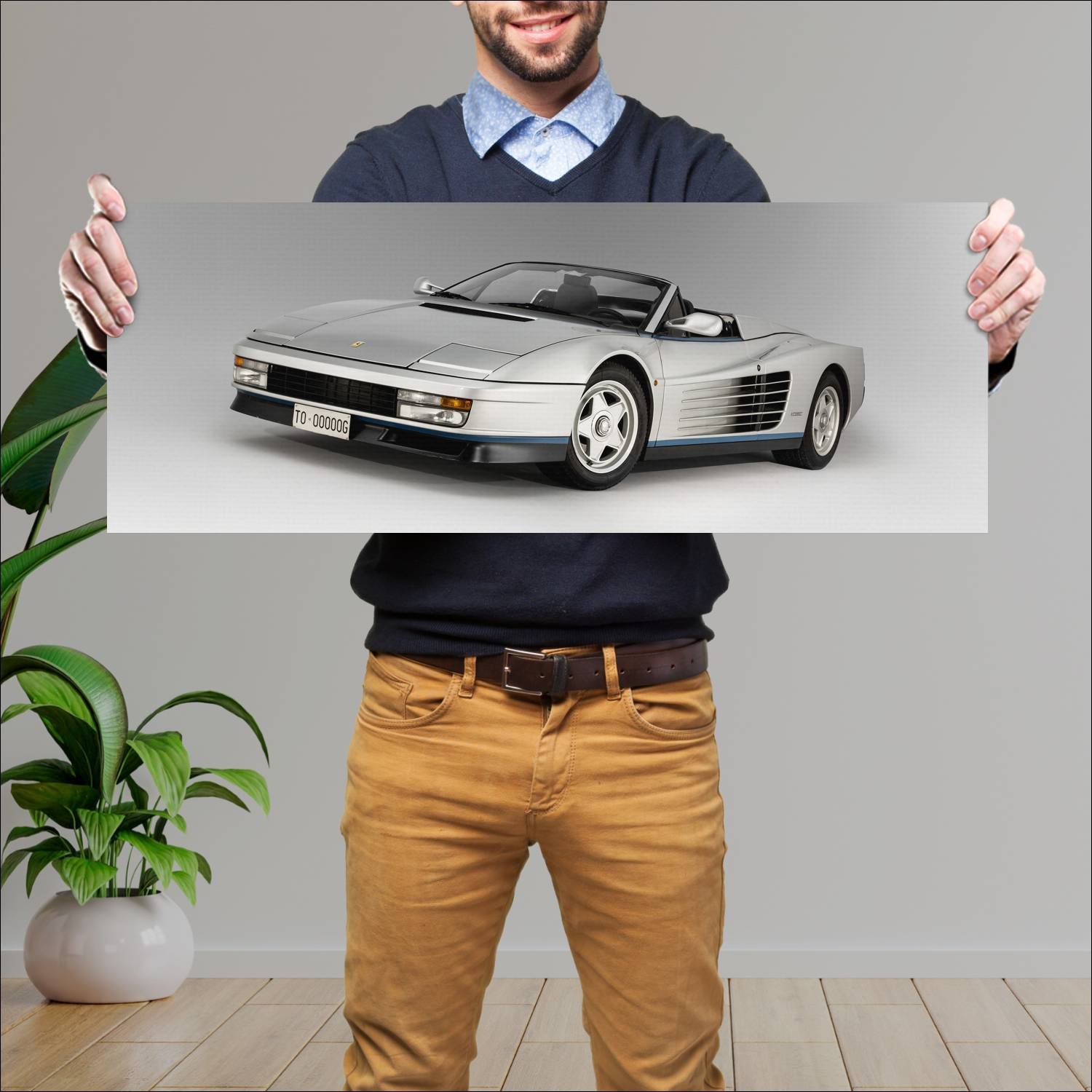 Cuadro grande 30x80cm 1986 ferrari testarossa spid 219 Ferrari