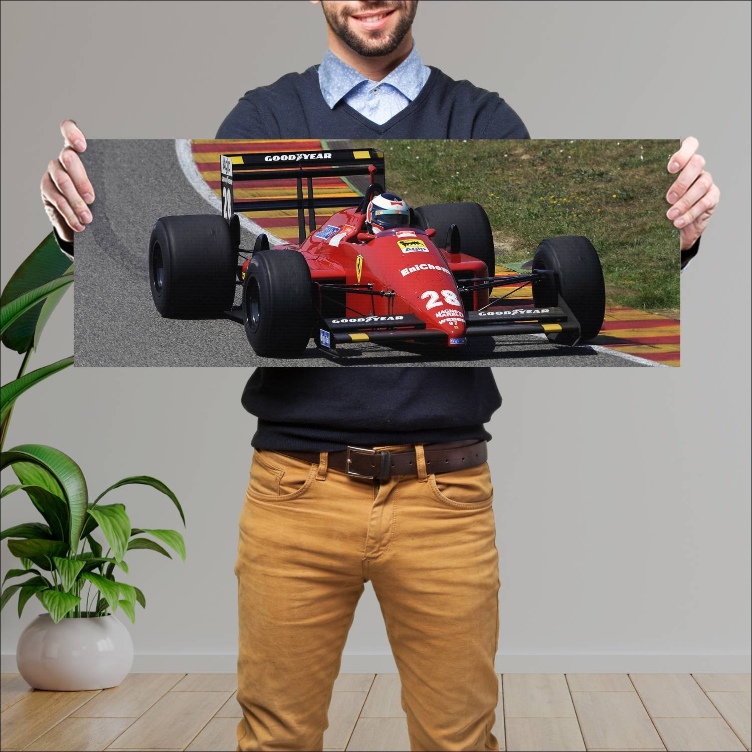 Cuadro grande 30x80cm 1987 ferrari f1 87 auto 220 Ferrari