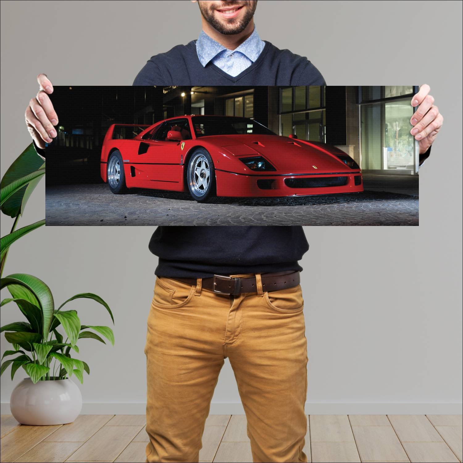 Cuadro grande 30x80cm 1987 ferrari f40 auto 221 Ferrari