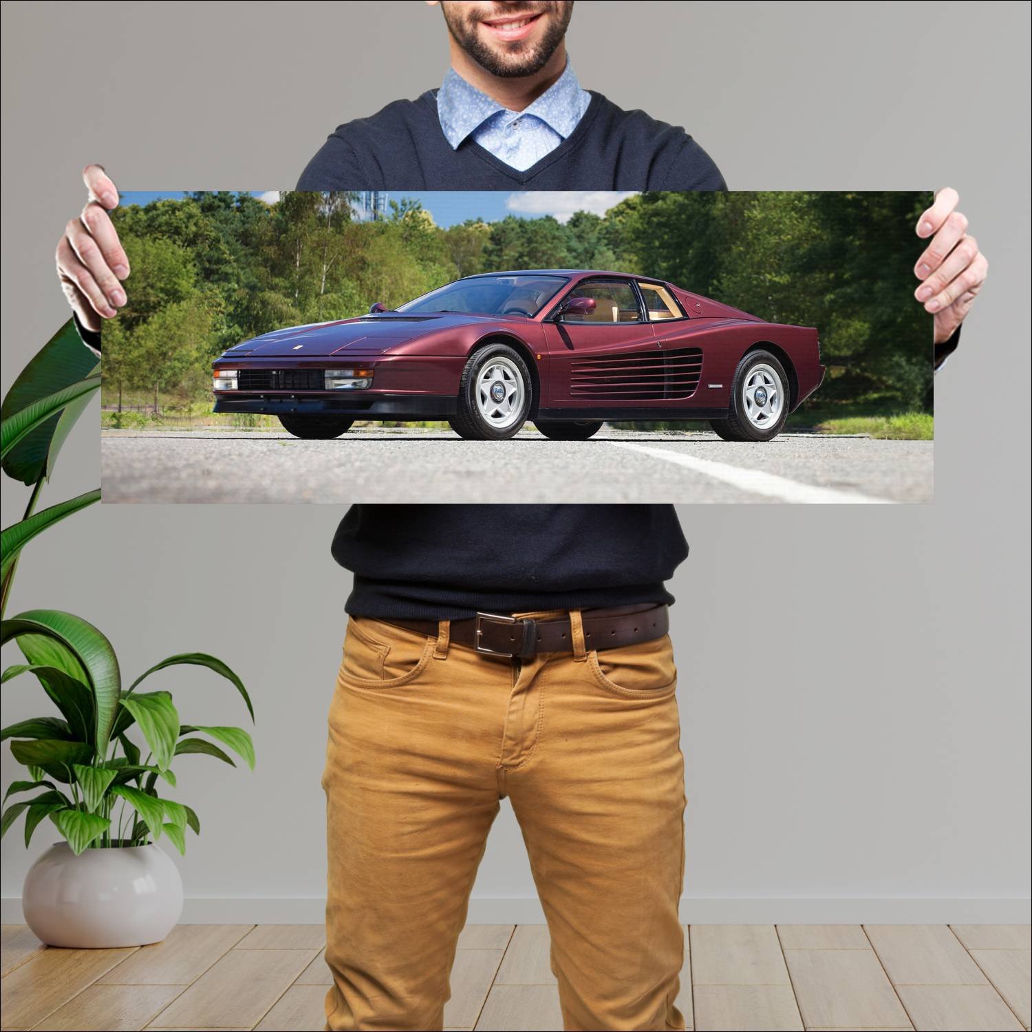 Cuadro grande 30x80cm 1987 ferrari testarossa Ferrari