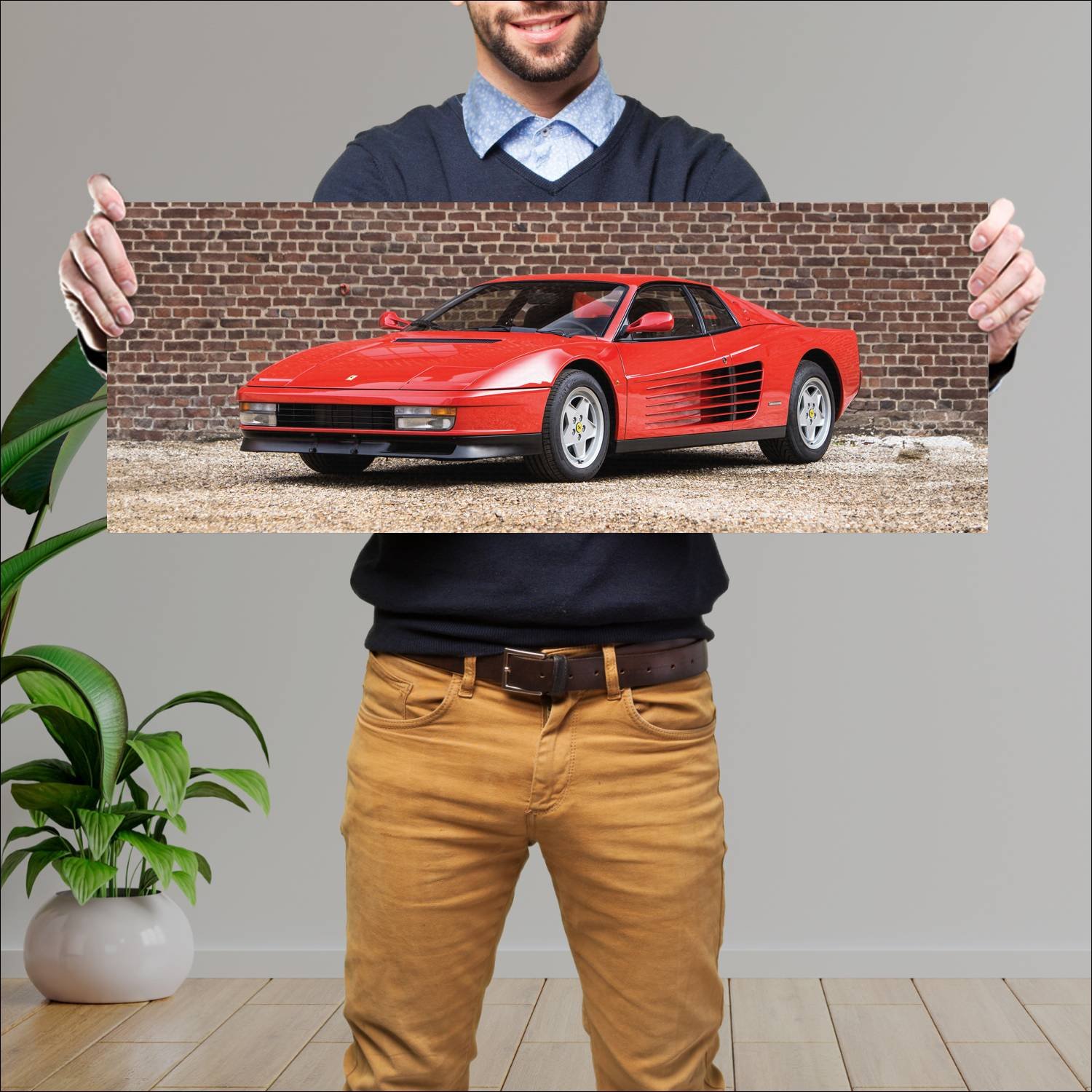 Cuadro grande 30x80cm 1987 ferrari testarossa Ferrari
