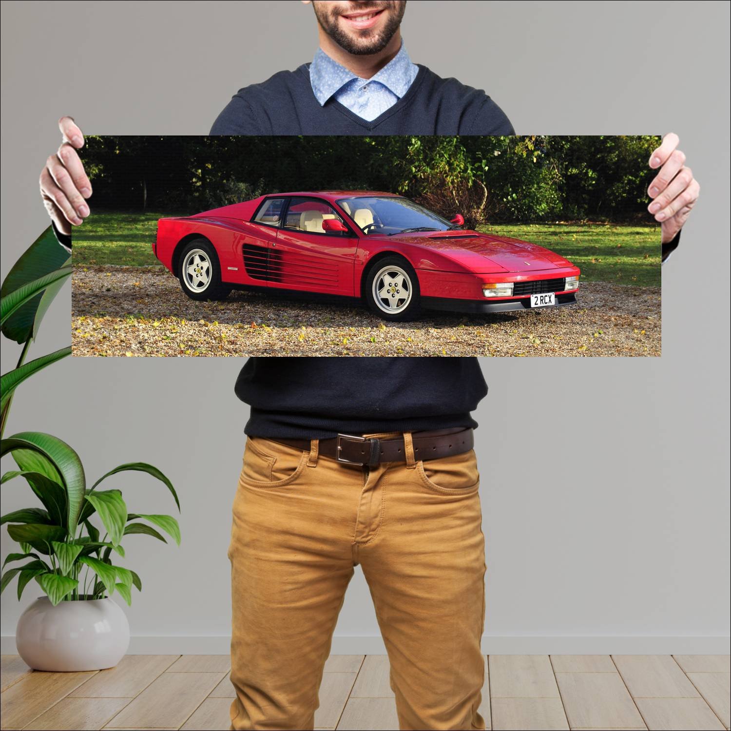 Cuadro grande 30x80cm 1987 ferrari testarossa uk 7 224 Ferrari