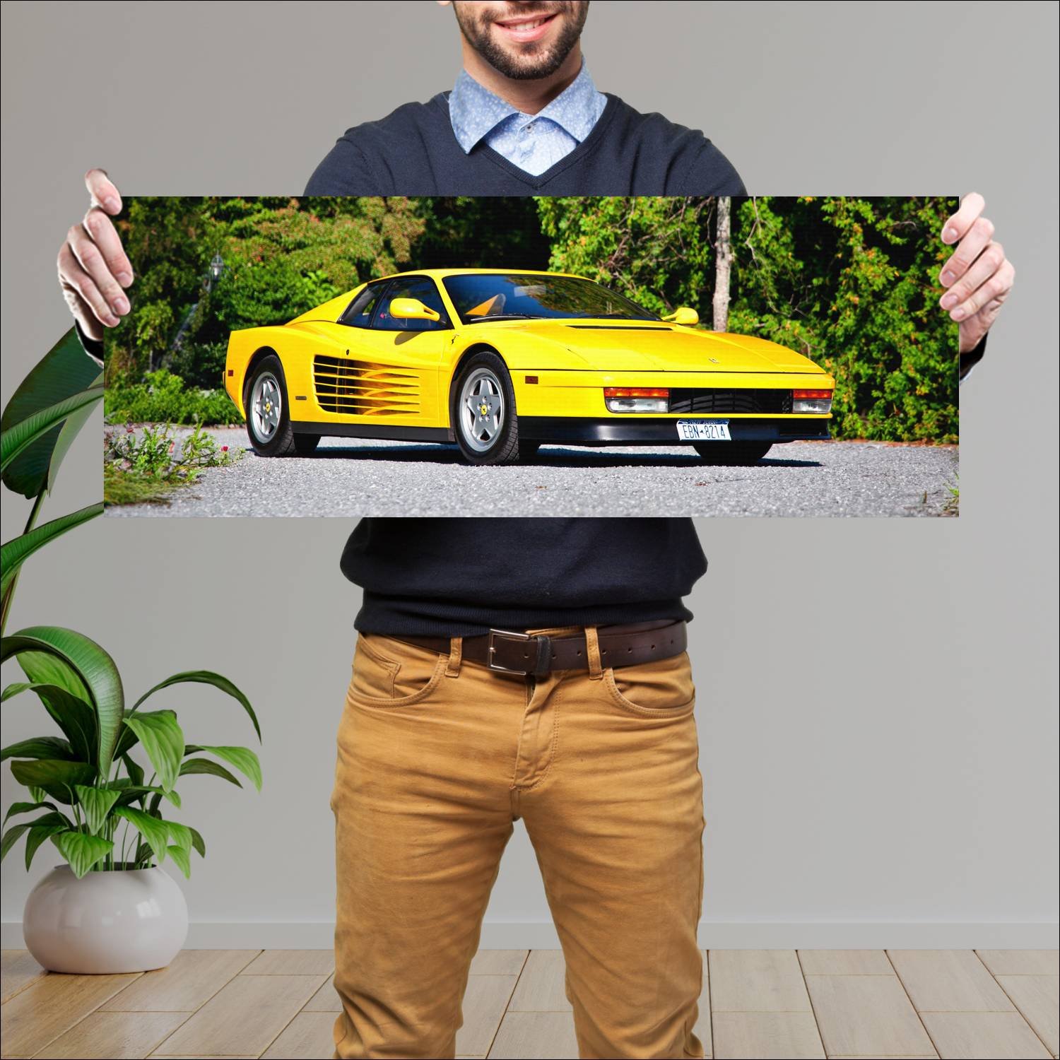 Cuadro grande 30x80cm 1987 ferrari testarossa us 7 225 Ferrari