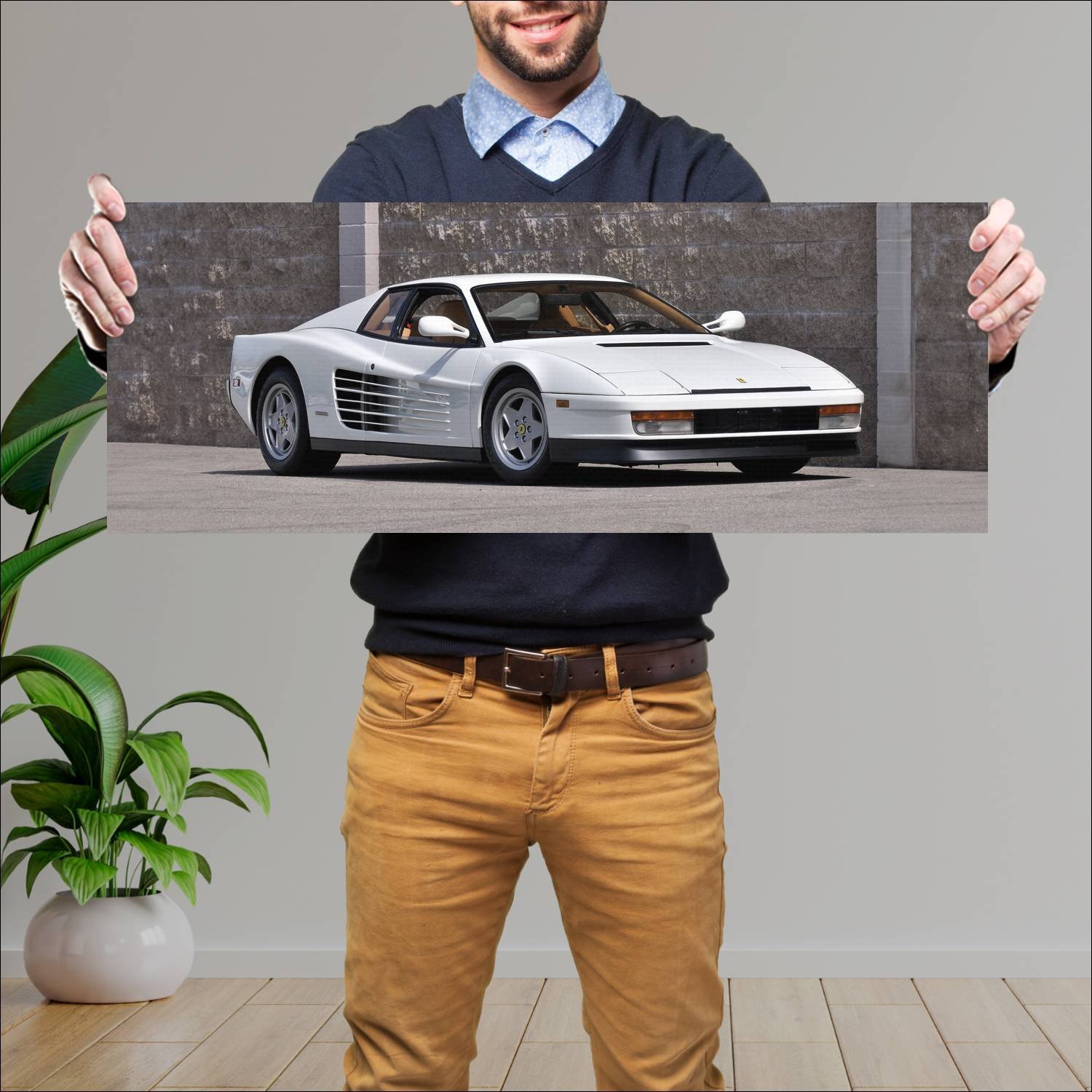 Cuadro grande 30x80cm 1987 ferrari testarossa us 7 226 Ferrari