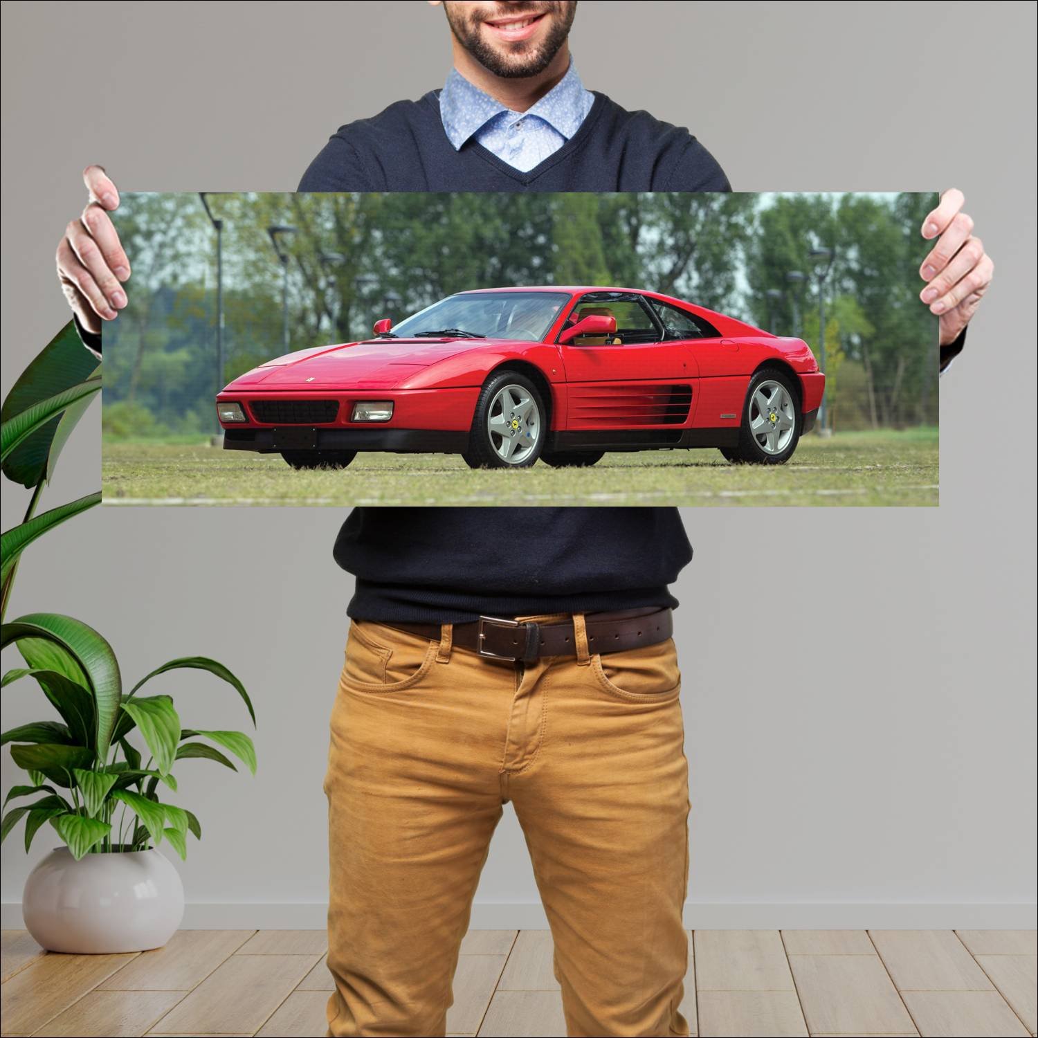 Cuadro grande 30x80cm 1989 ferrari 348 tb auto 229 Ferrari