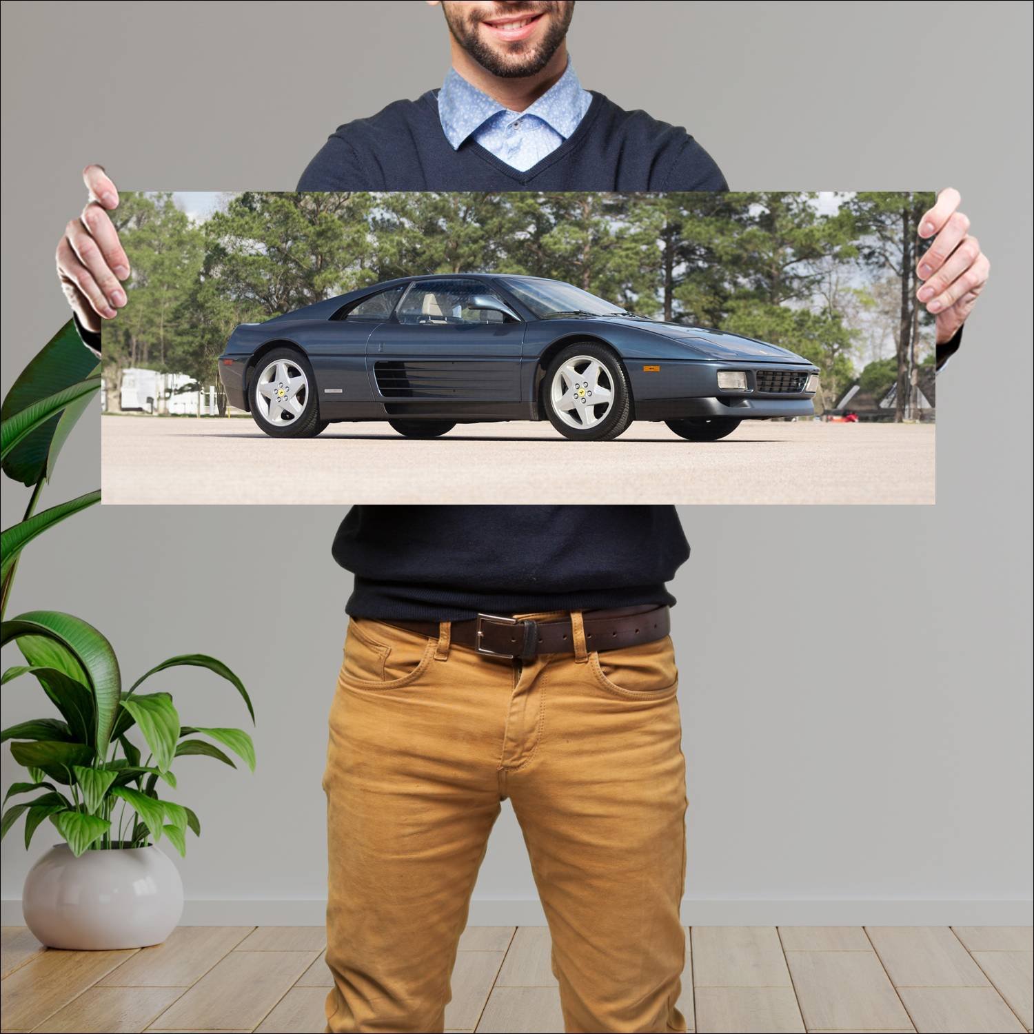 Cuadro grande 30x80cm 1989 ferrari 348 tb us auto 230 Ferrari