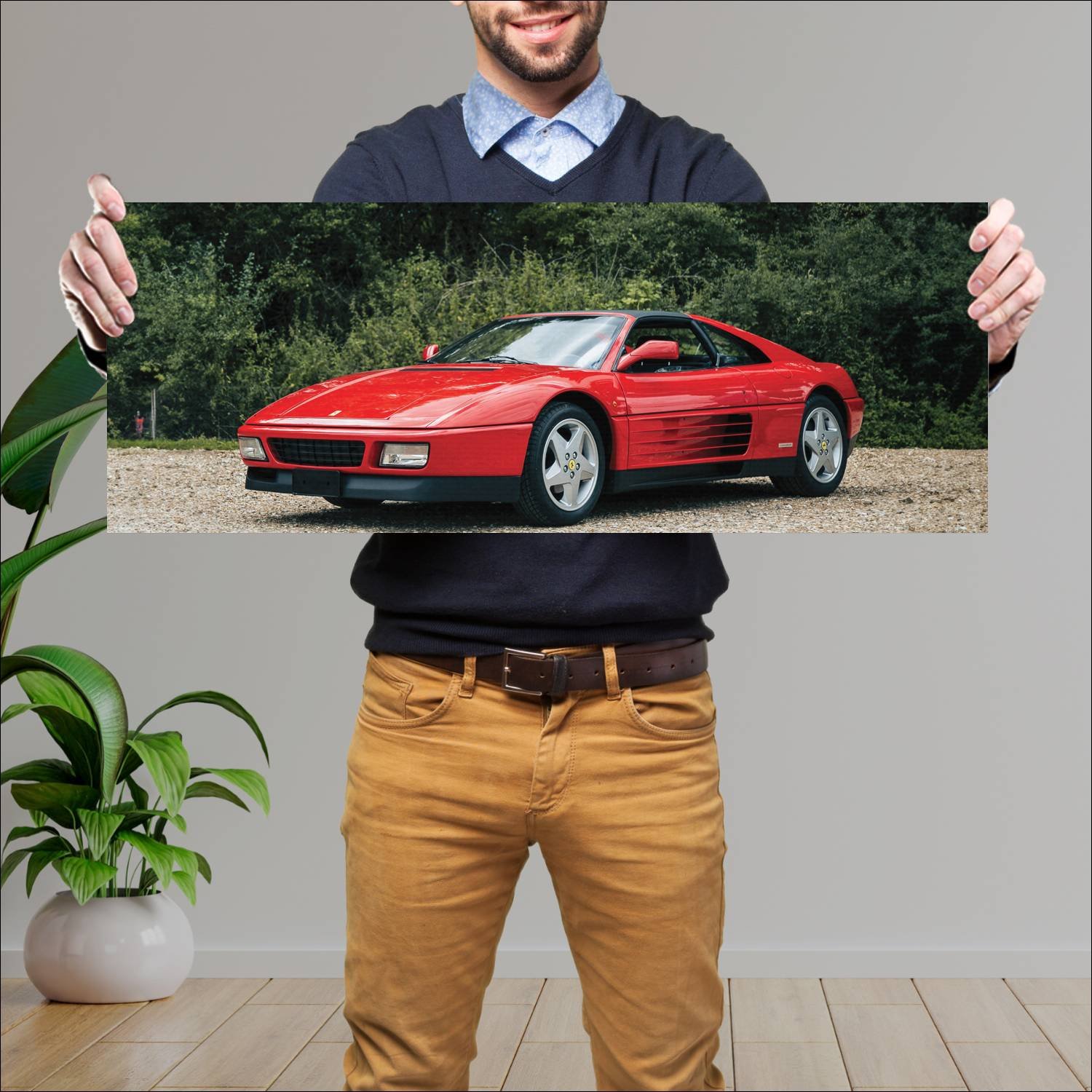 Cuadro grande 30x80cm 1989 ferrari 348 ts auto 231 Ferrari