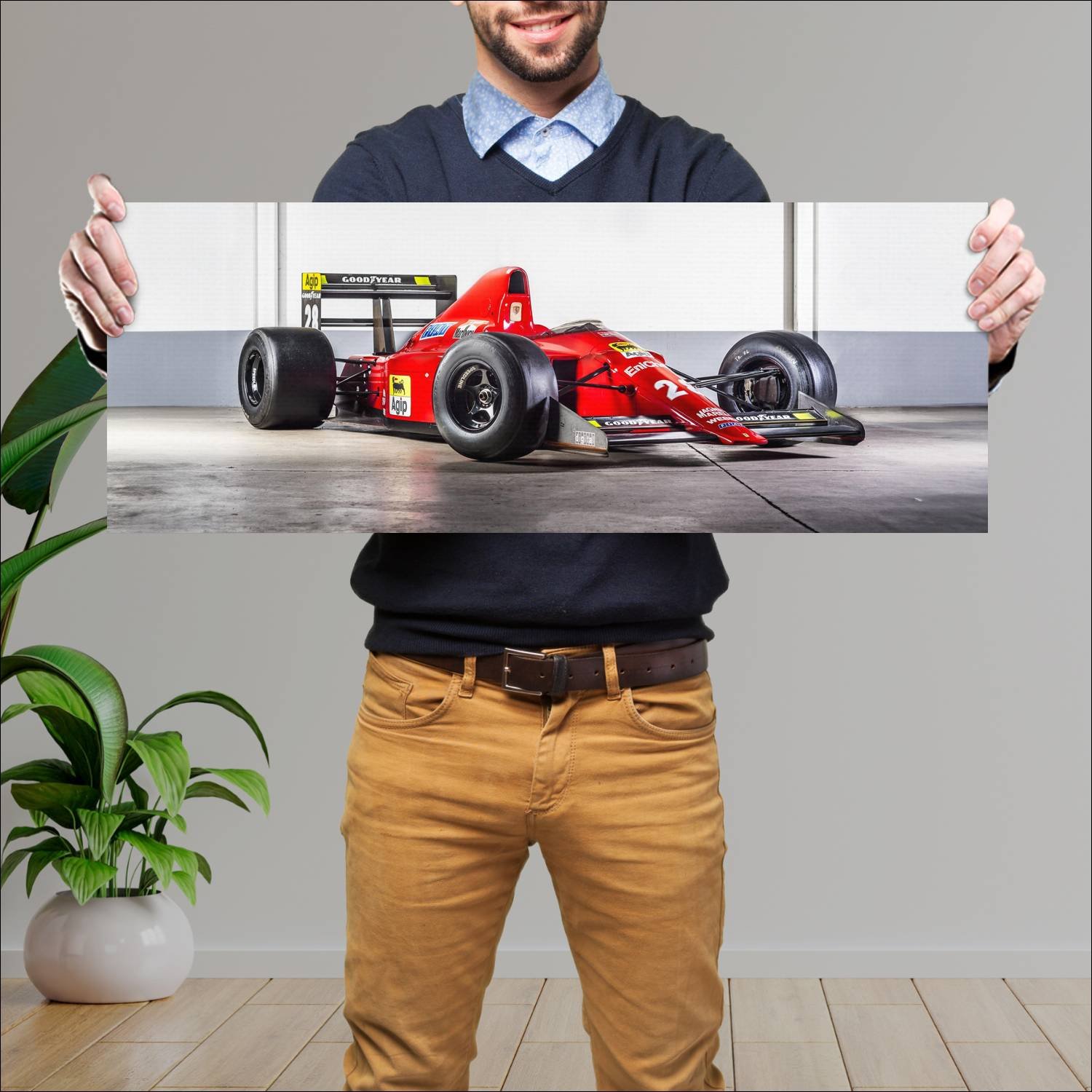 Cuadro grande 30x80cm 1989 ferrari f1 89 auto 232 Ferrari