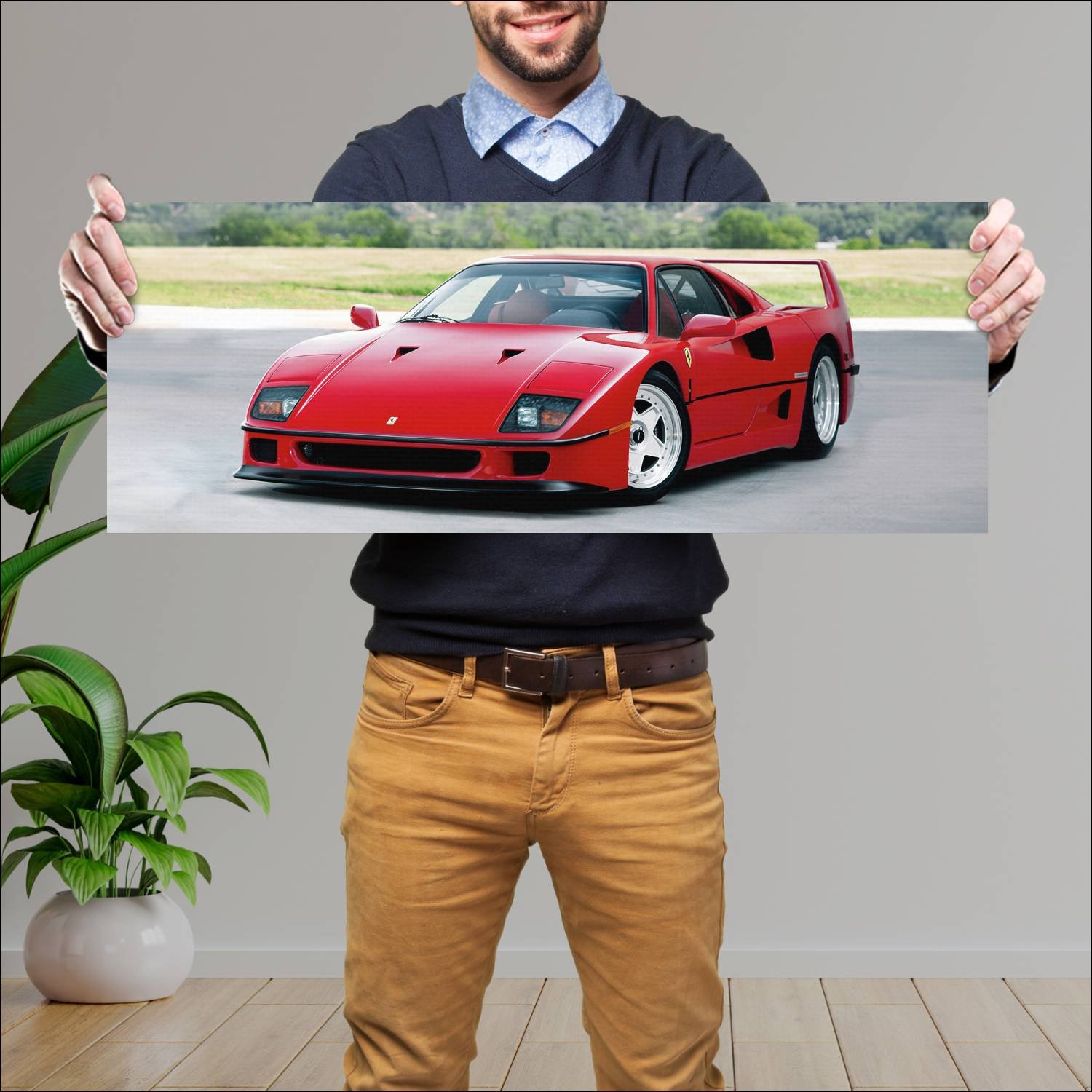 Cuadro grande 30x80cm 1989 ferrari f40 us auto 235 Ferrari