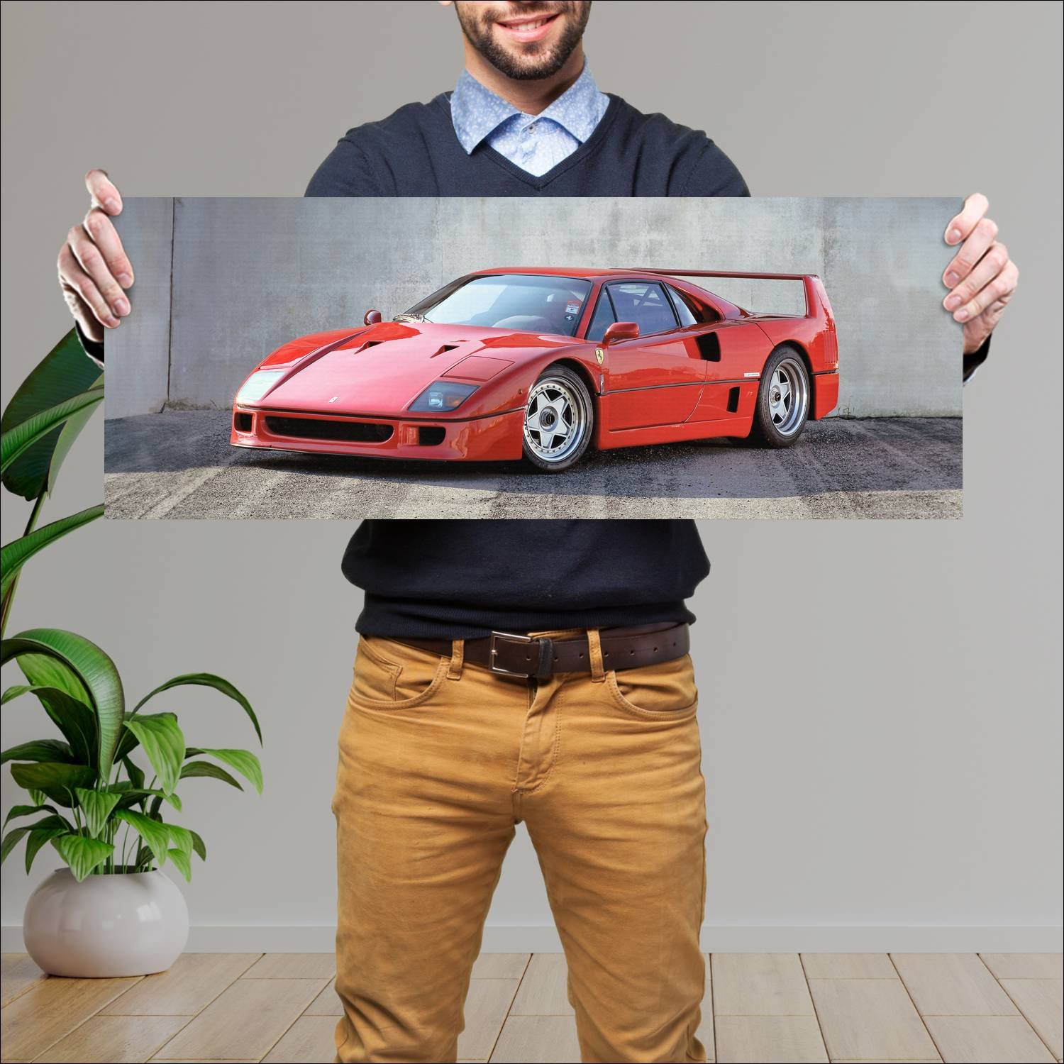 Cuadro grande 30x80cm 1989 ferrari f40 valeo auto 236 Ferrari