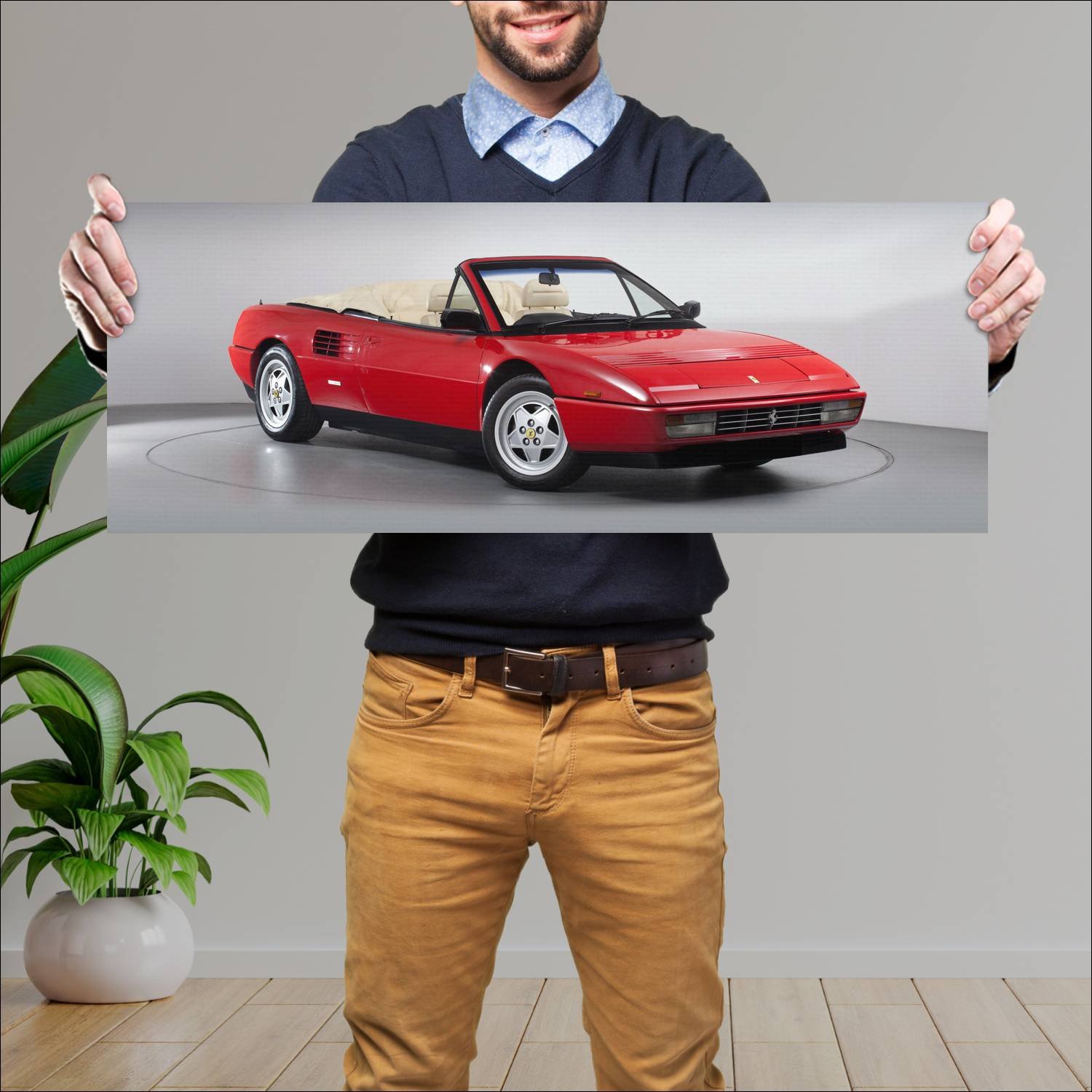 Cuadro grande 30x80cm 1989 ferrari mondial t cabri 238 Ferrari