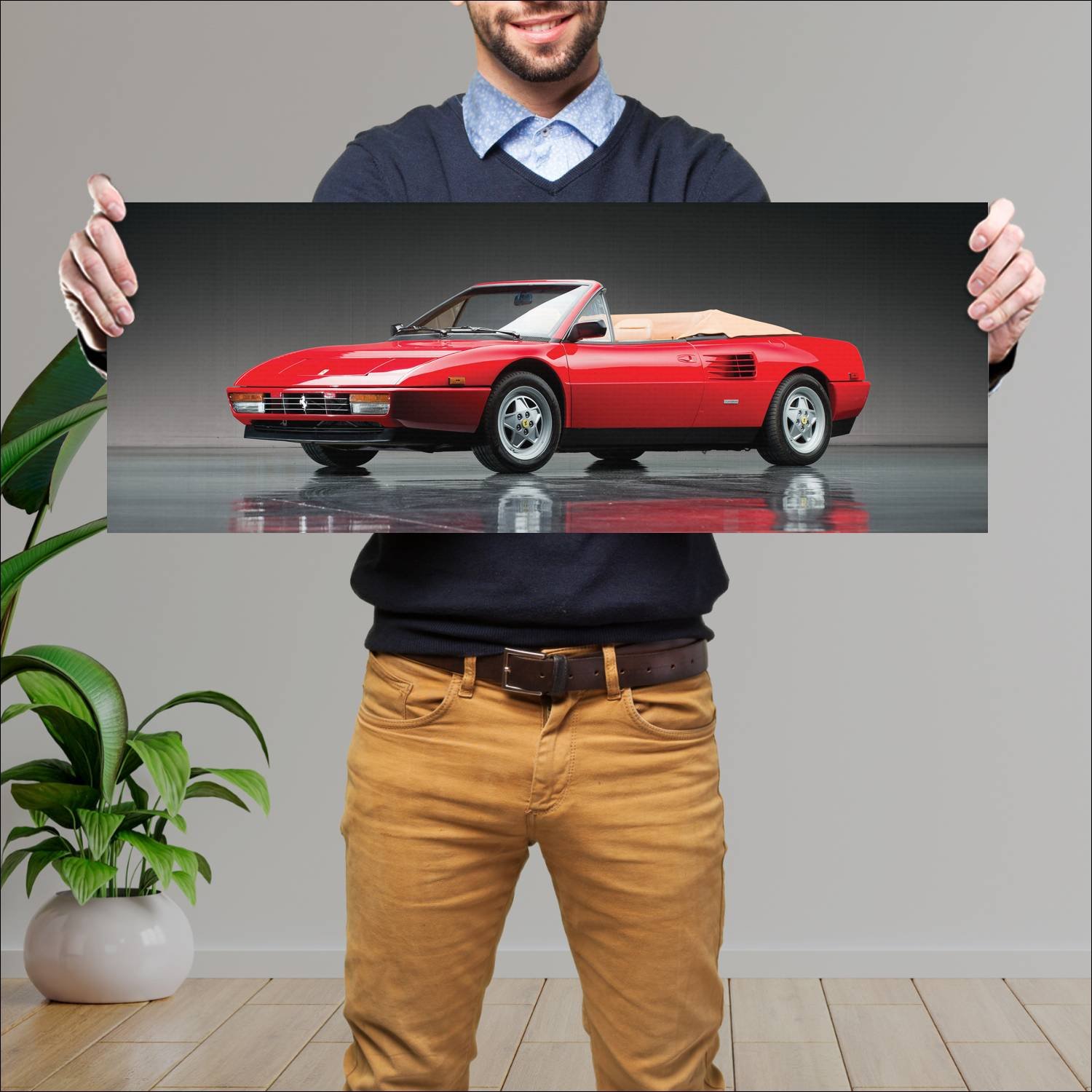 Cuadro grande 30x80cm 1989 ferrari mondial t cabri 239 Ferrari