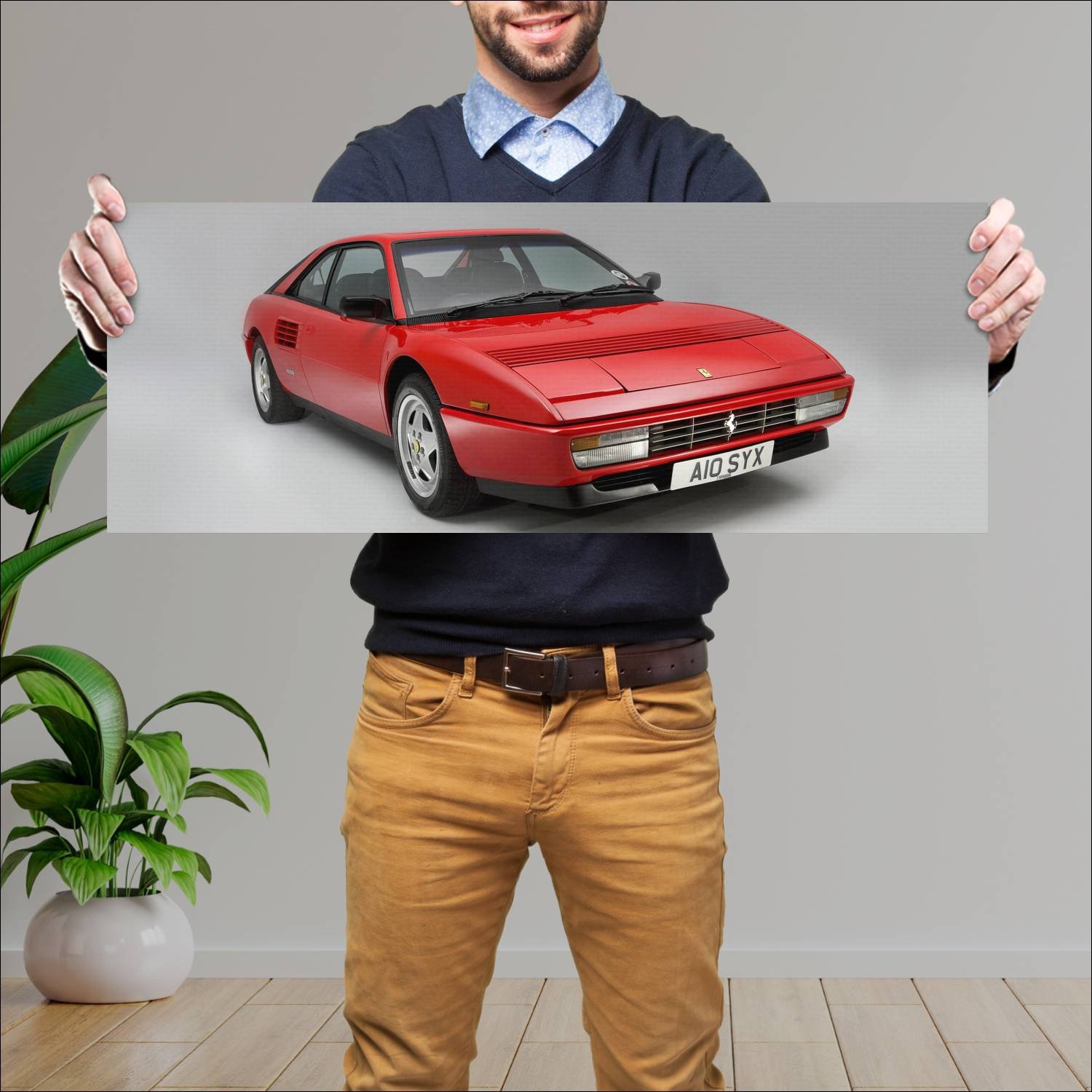 Cuadro grande 30x80cm 1989 ferrari mondial t uk 70 240 Ferrari