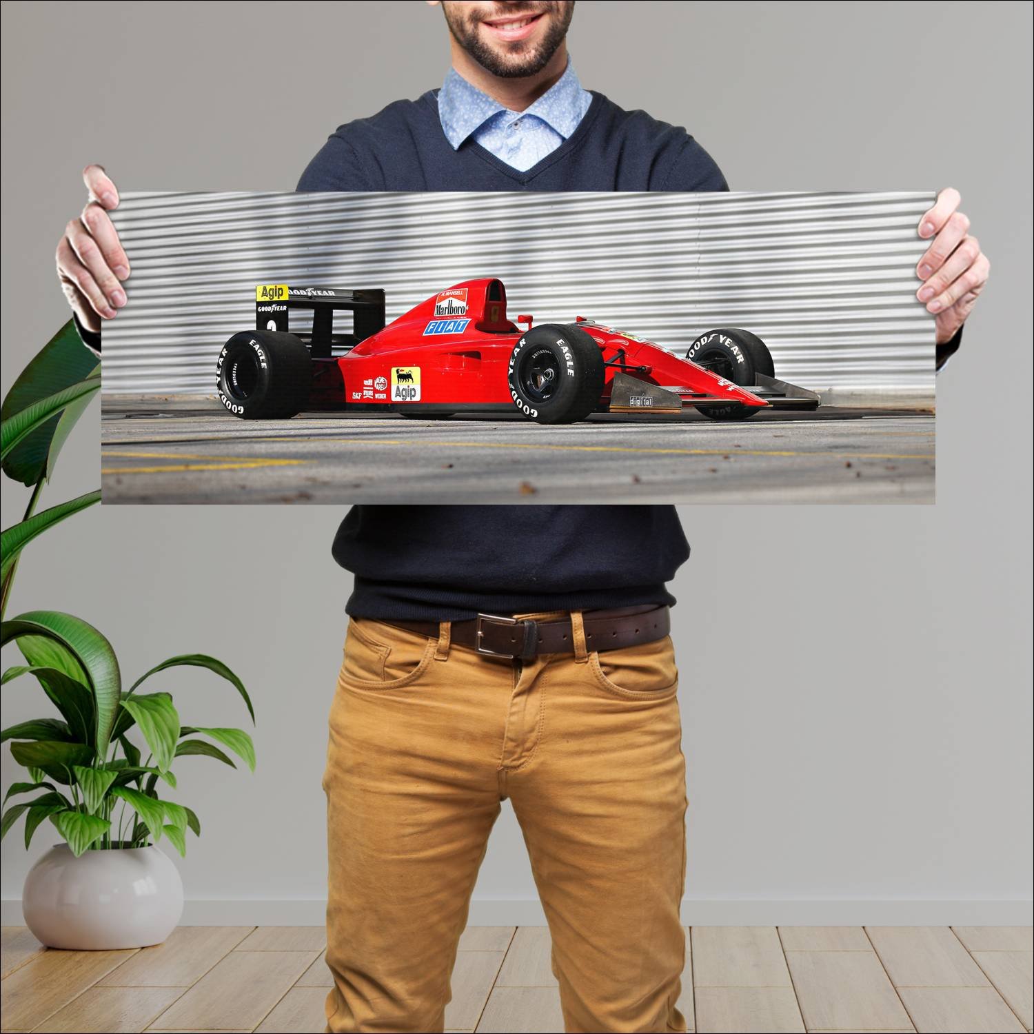 Cuadro grande 30x80cm 1990 ferrari f1 90b auto 242 Ferrari