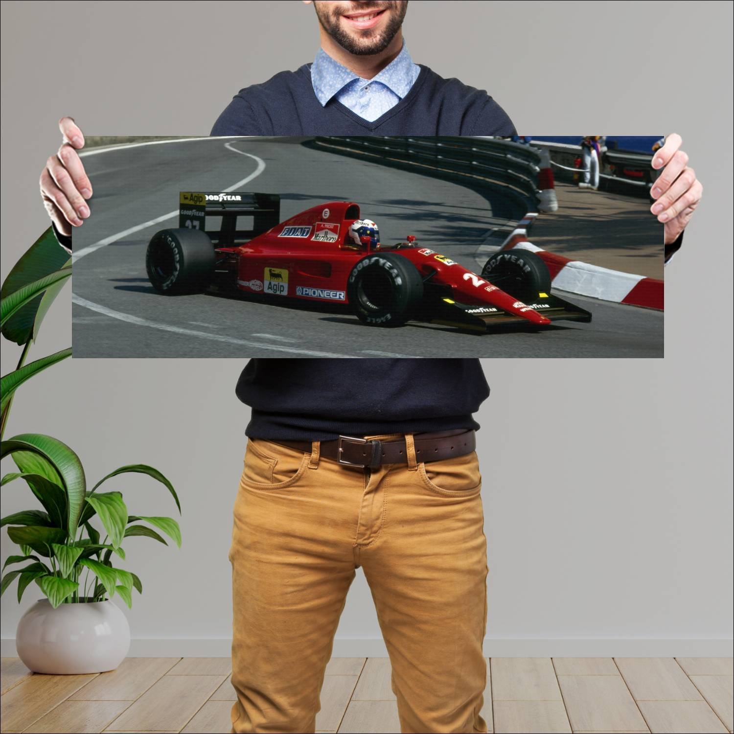 Cuadro grande 30x80cm 1991 ferrari f1 91 auto 250 Ferrari