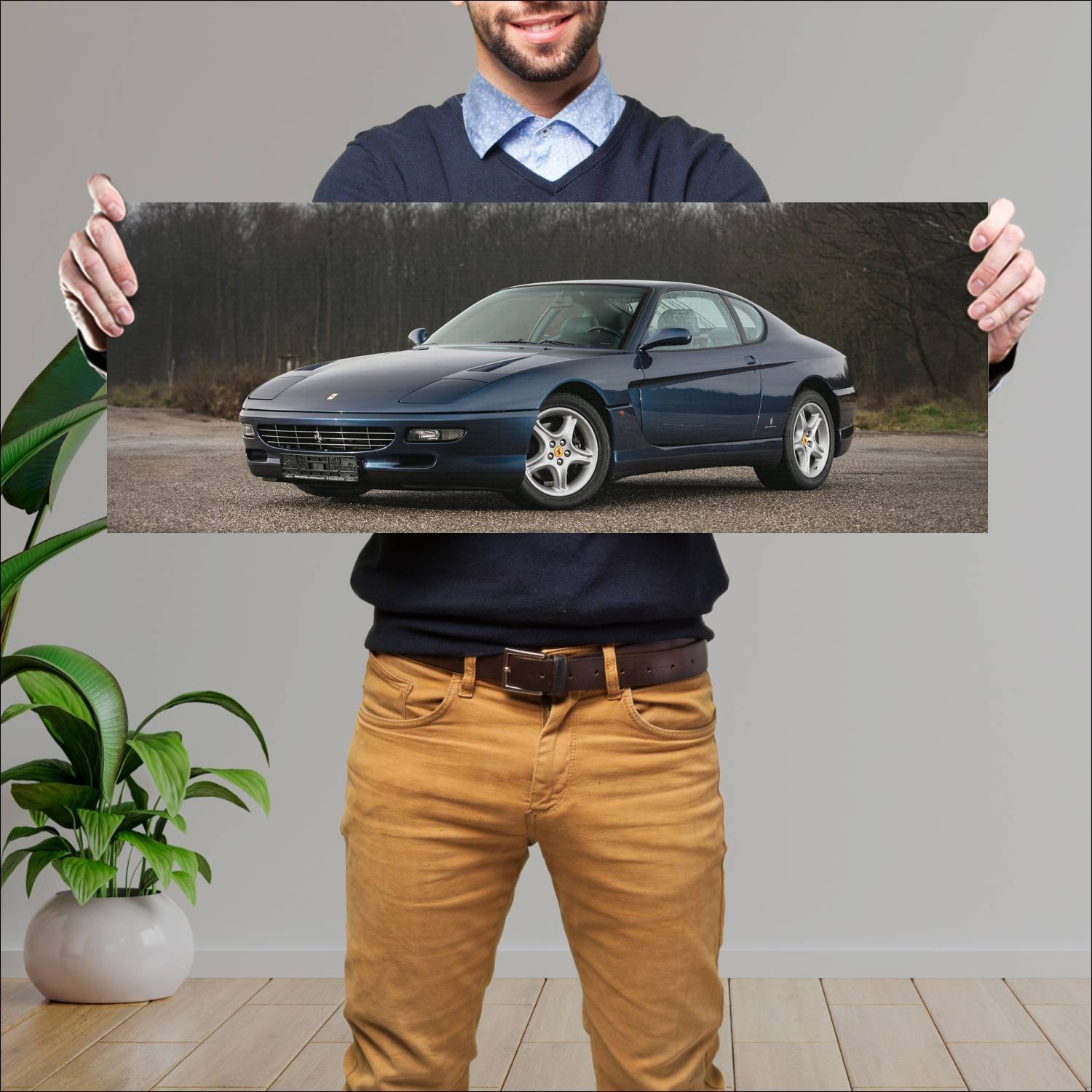 Cuadro grande 30x80cm 1992 ferrari 456 auto 251 Ferrari