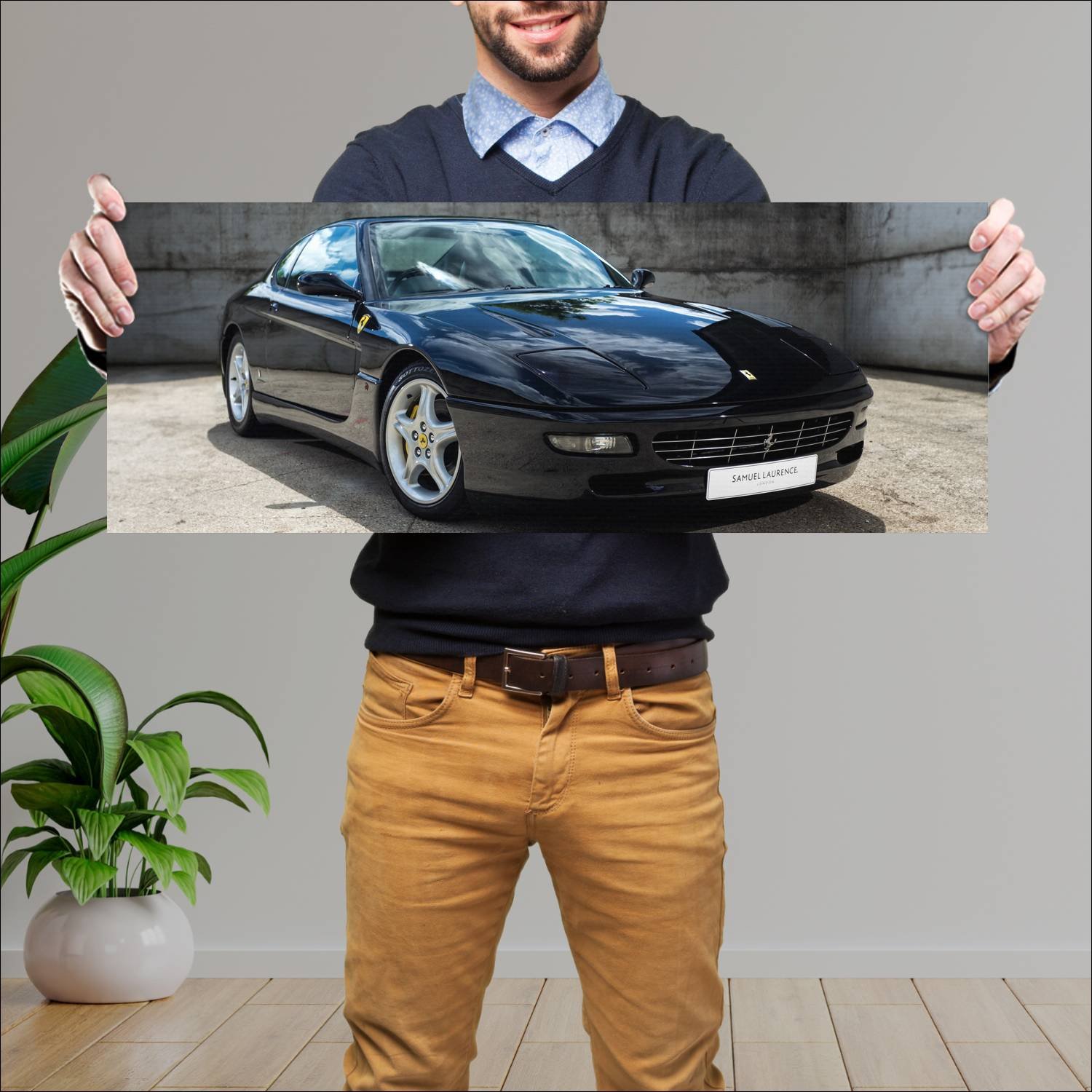 Cuadro grande 30x80cm 1992 ferrari 456 uk auto 252 Ferrari