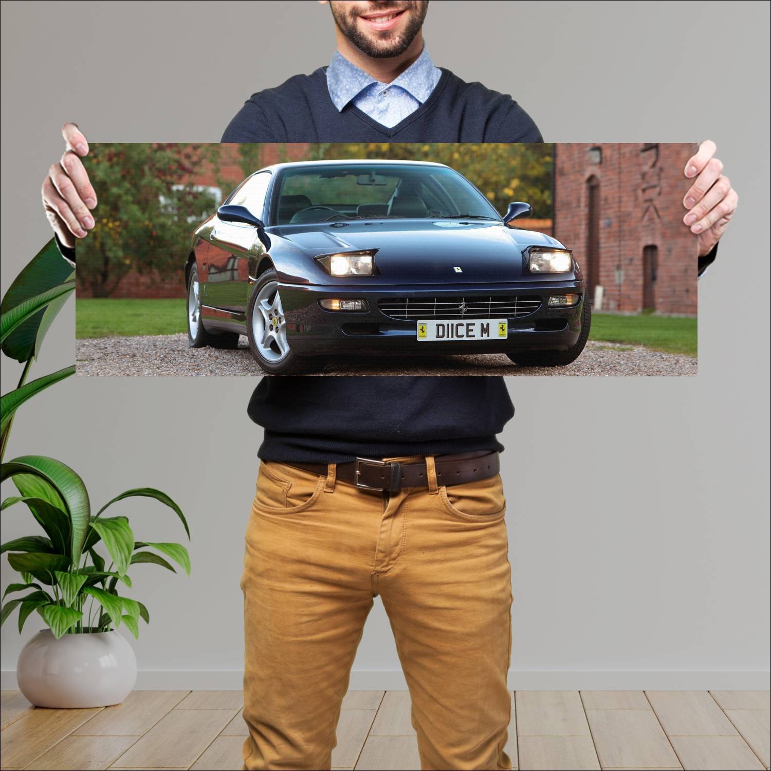 Cuadro grande 30x80cm 1992 ferrari 456 uk auto 253 Ferrari