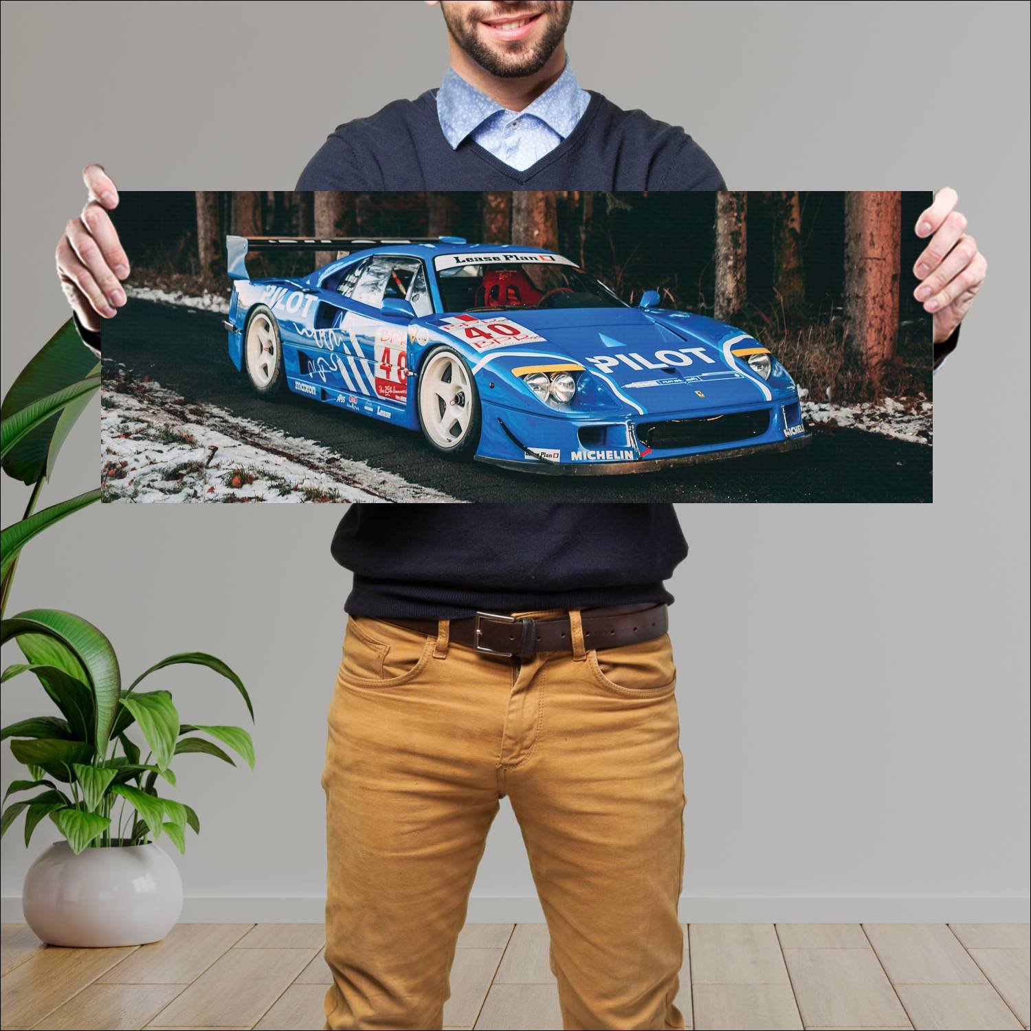 Cuadro grande 30x80cm 1992 ferrari f40 lm auto 88 255 Ferrari