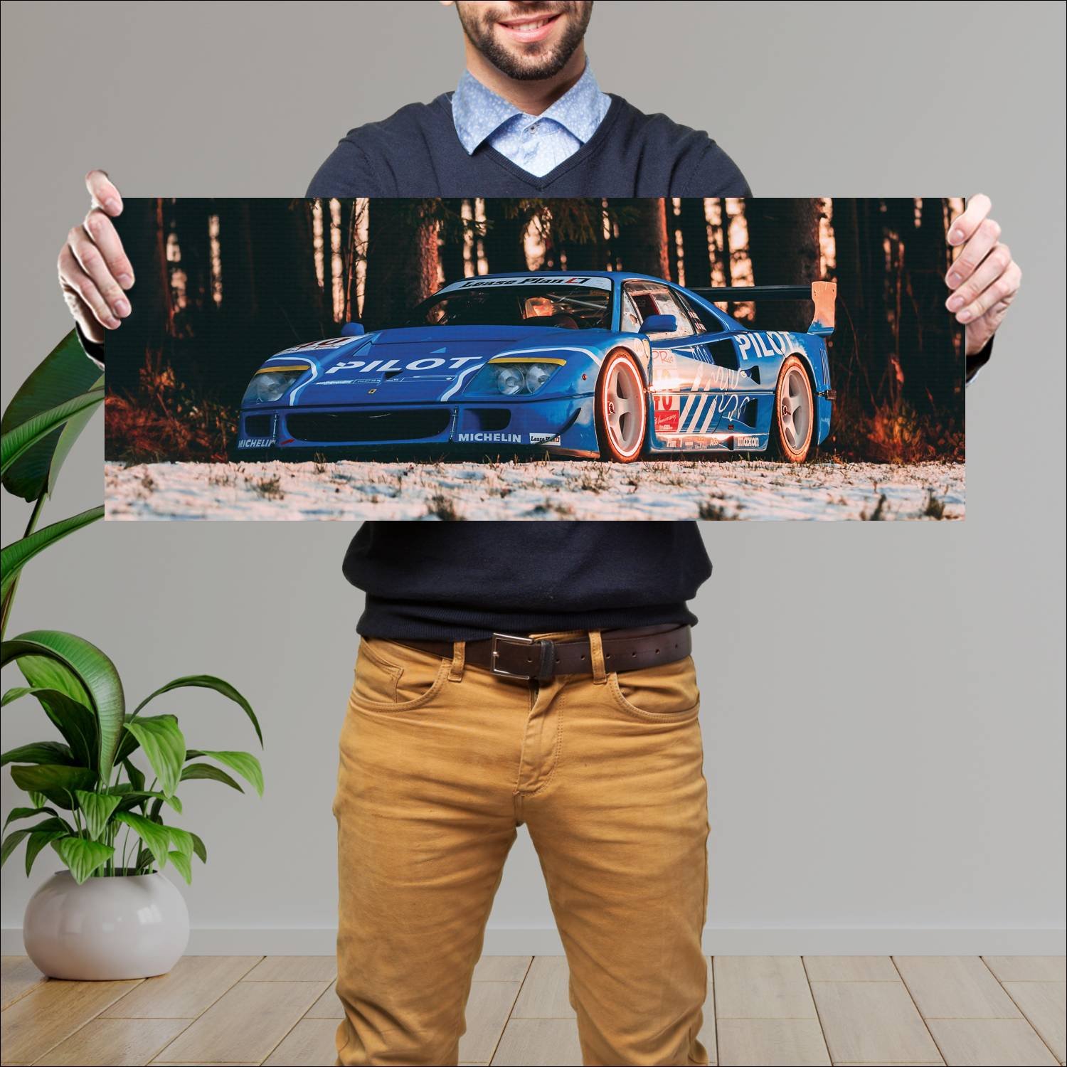 Cuadro grande 30x80cm 1992 ferrari f40 lm auto 88 256 Ferrari