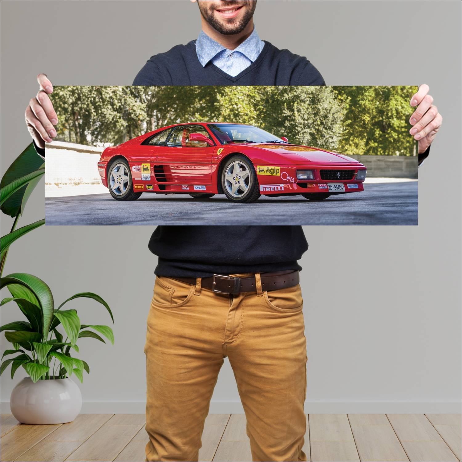 Cuadro grande 30x80cm 1993 ferrari 348 challenge 7 258 Ferrari
