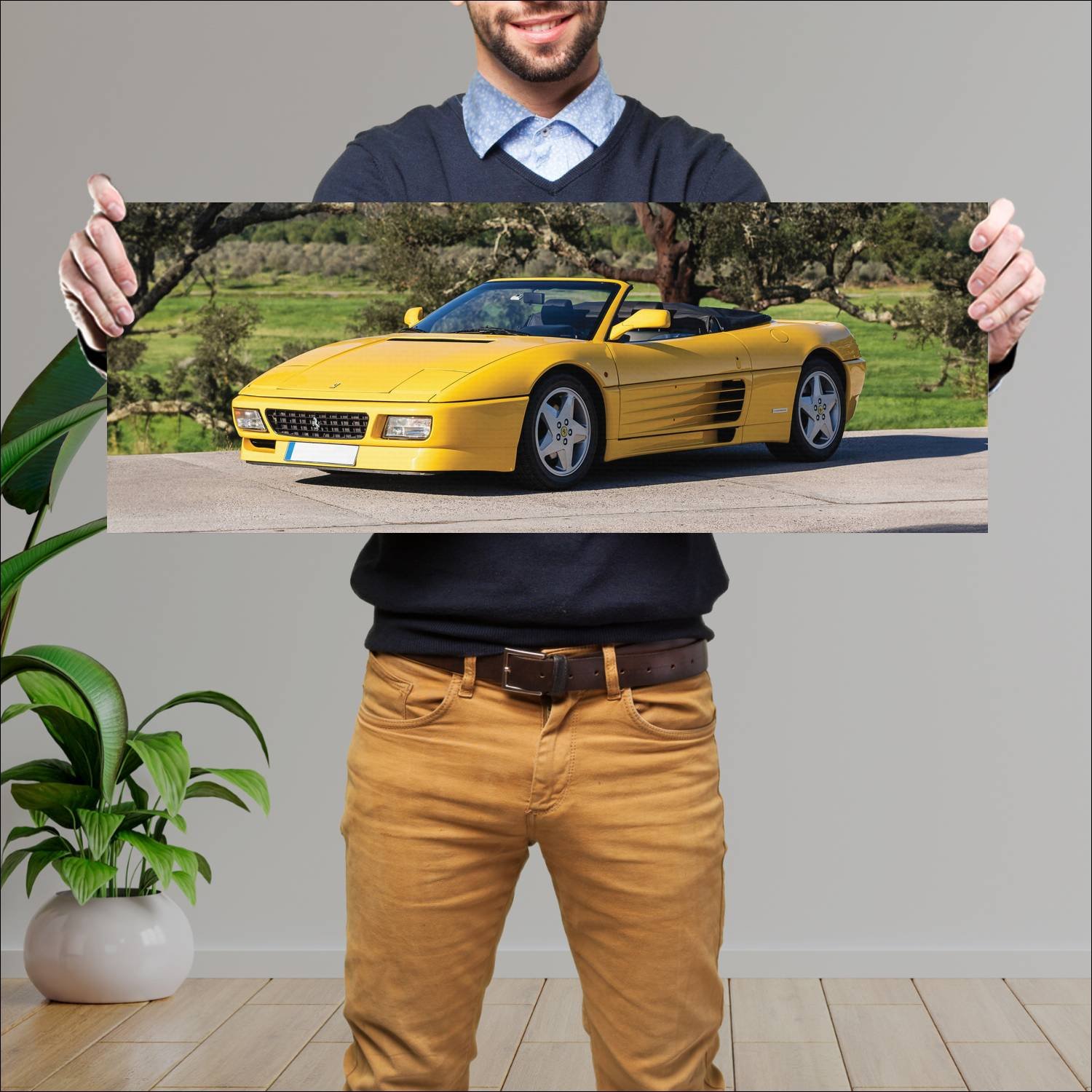 Cuadro grande 30x80cm 1993 ferrari 348 spider Ferrari