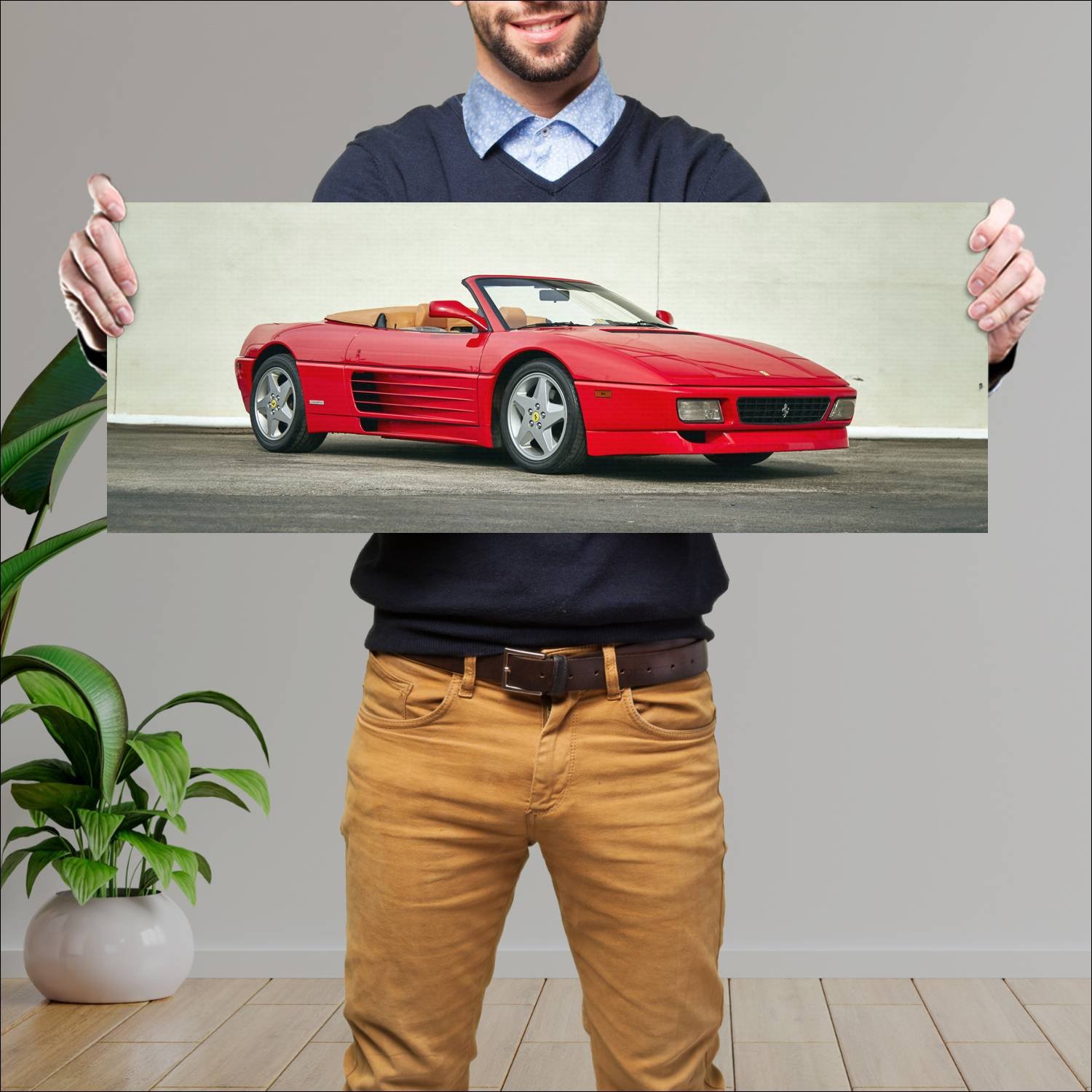 Cuadro grande 30x80cm 1993 ferrari 348 spider us 7 262 Ferrari