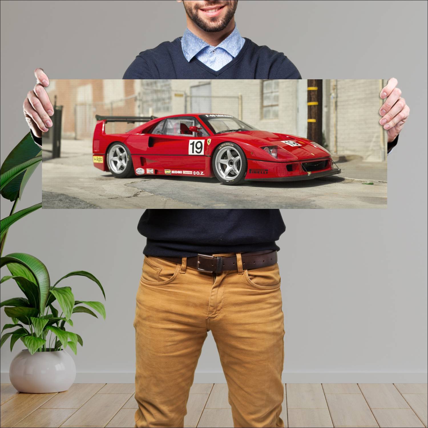 Cuadro grande 30x80cm 1993 ferrari f40 lm auto 70 266 Ferrari