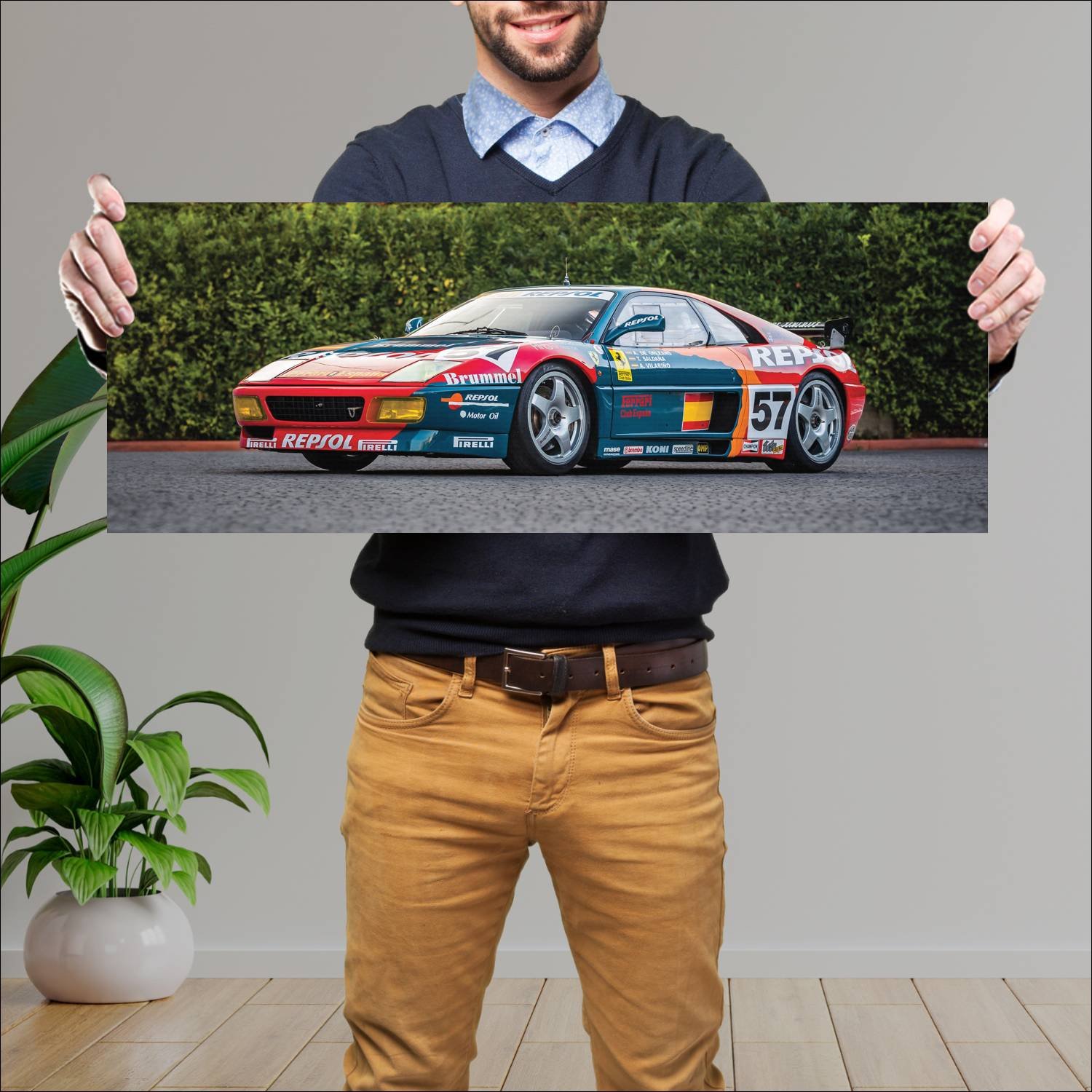 Cuadro grande 30x80cm 1994 ferrari 348 gt c lm 737 269 Ferrari