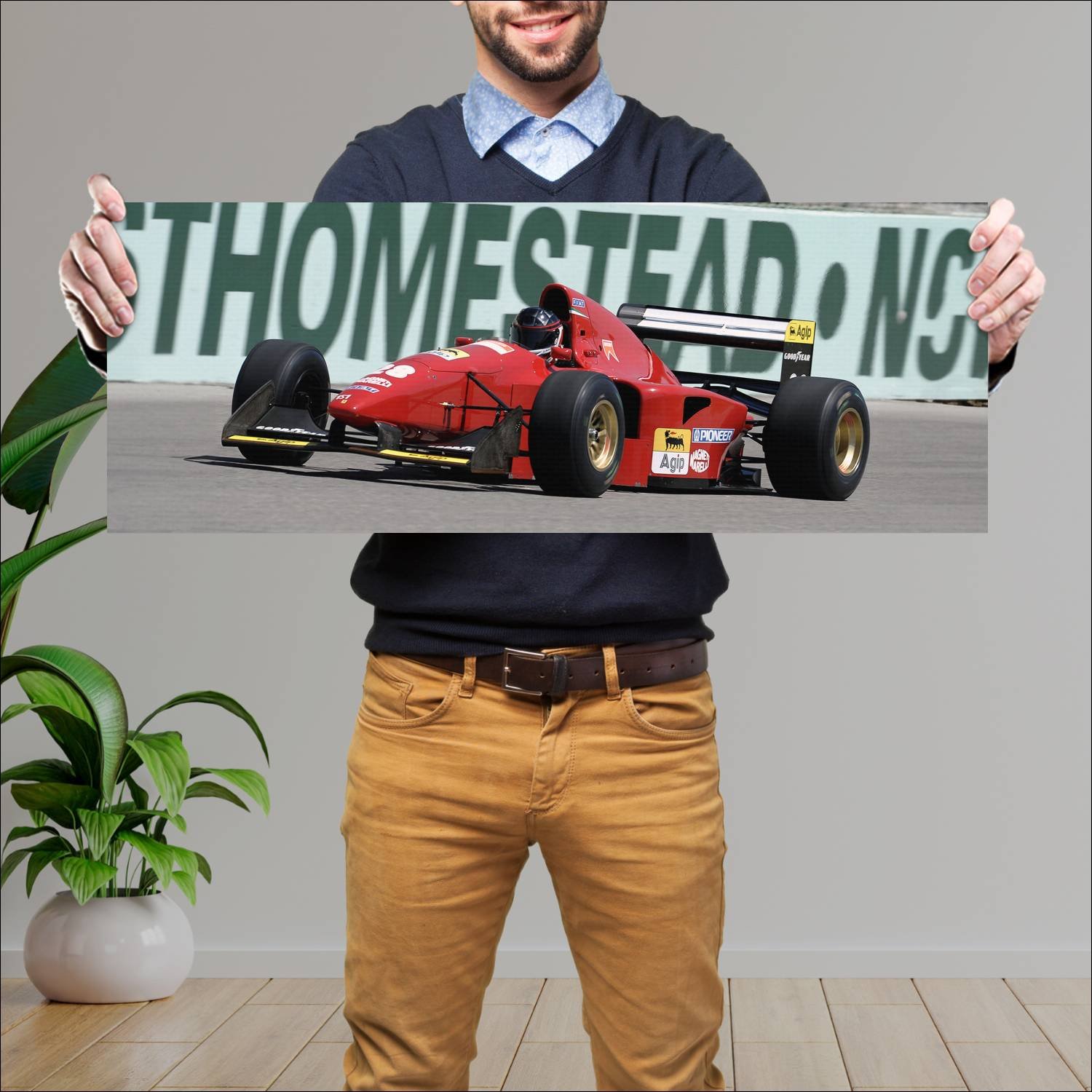 Cuadro grande 30x80cm 1994 ferrari 412 t1 auto 270 Ferrari