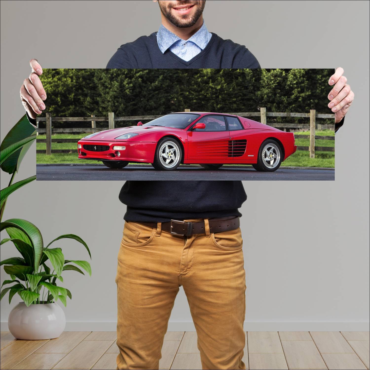 Cuadro grande 30x80cm 1994 ferrari f512 m auto 279 Ferrari