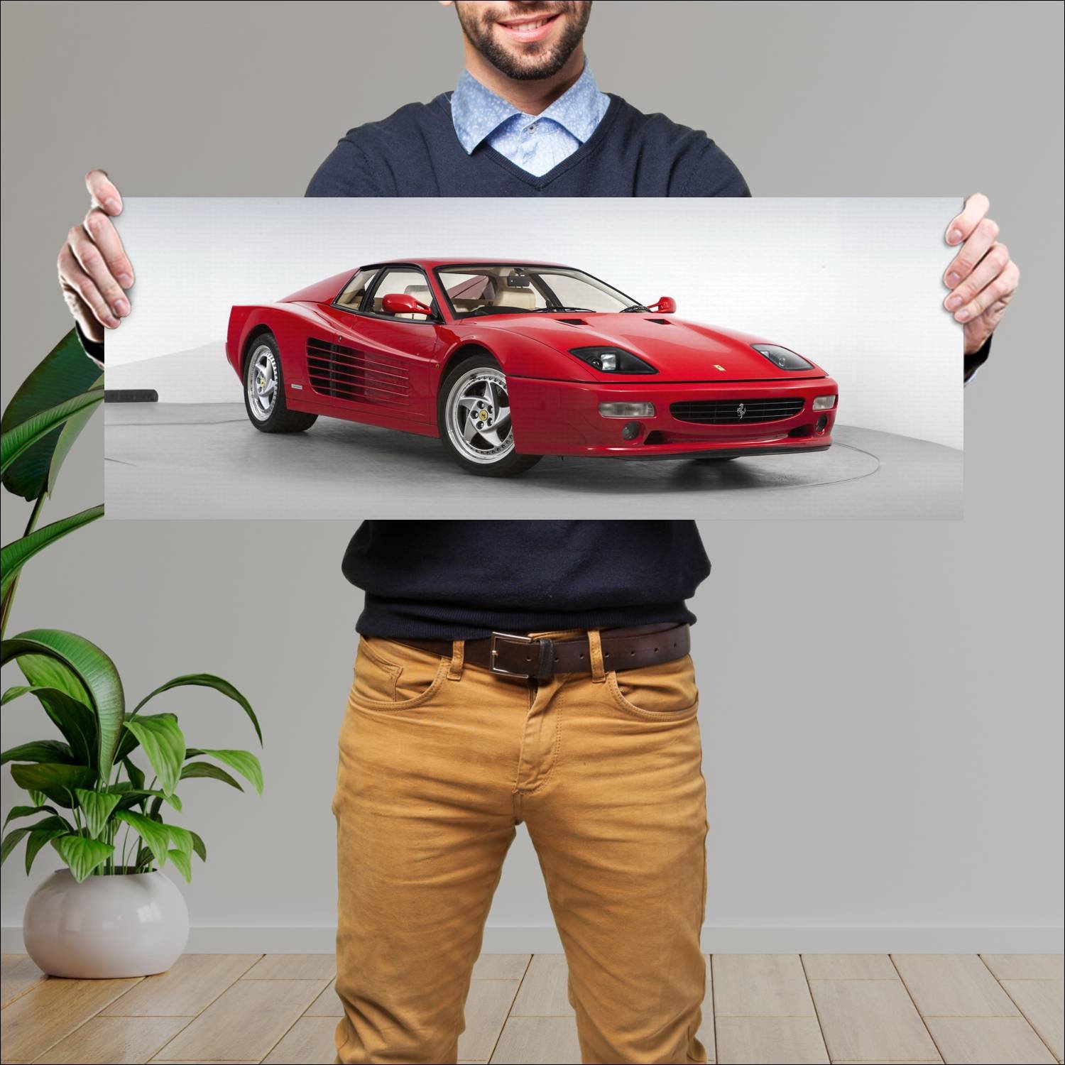 Cuadro grande 30x80cm 1994 ferrari f512 m uk auto 280 Ferrari