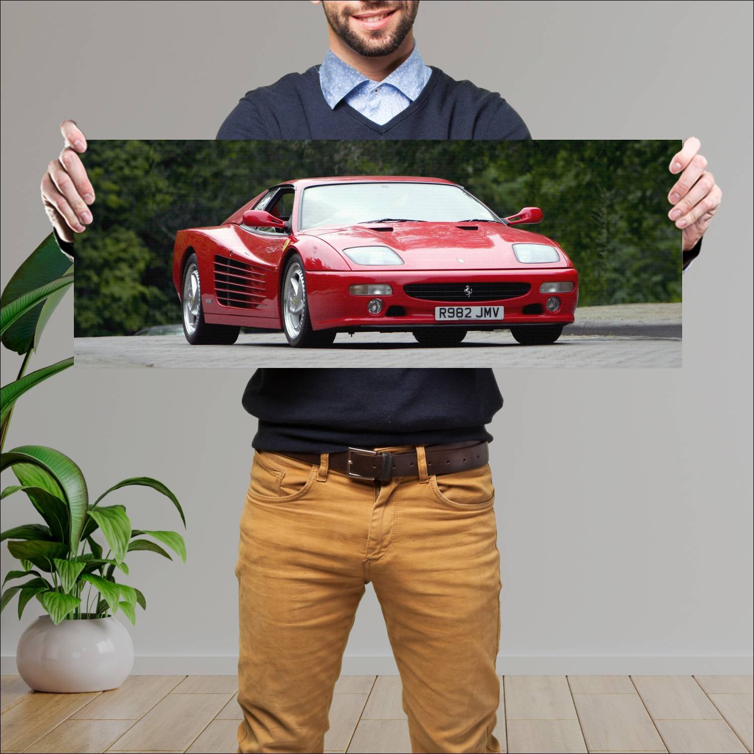 Cuadro grande 30x80cm 1994 ferrari f512 m uk auto 281 Ferrari