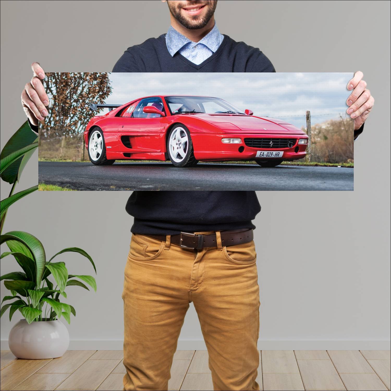 Cuadro grande 30x80cm 1995 ferrari f355 challenge 283 Ferrari