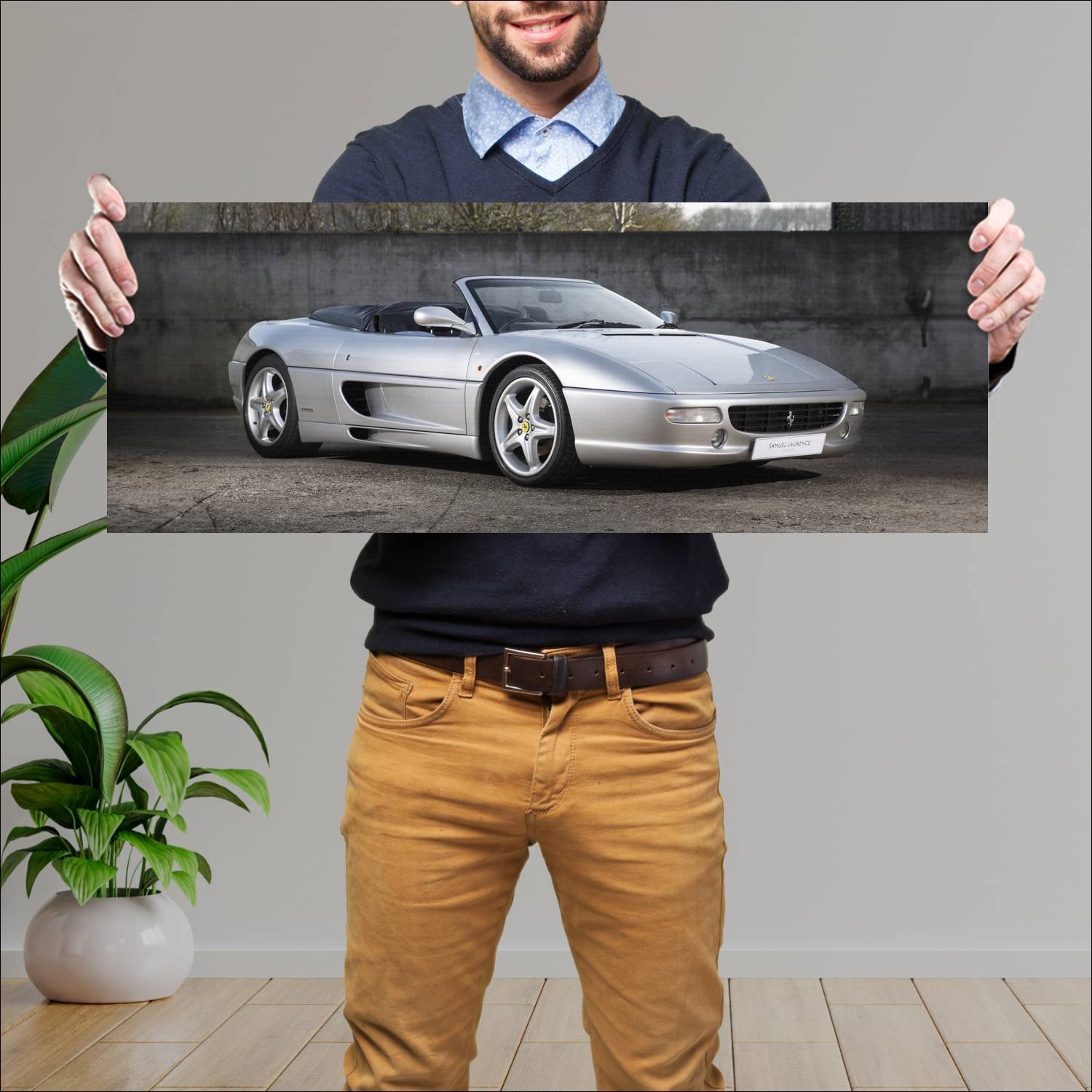Cuadro grande 30x80cm 1995 ferrari f355 spider uk 288 Ferrari